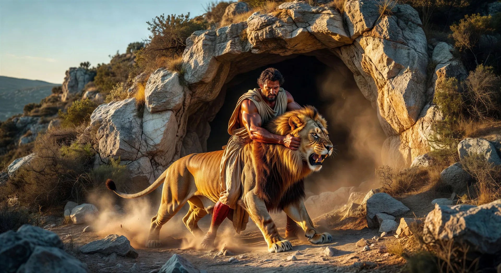 Hércules lucha contra el león de Nemea