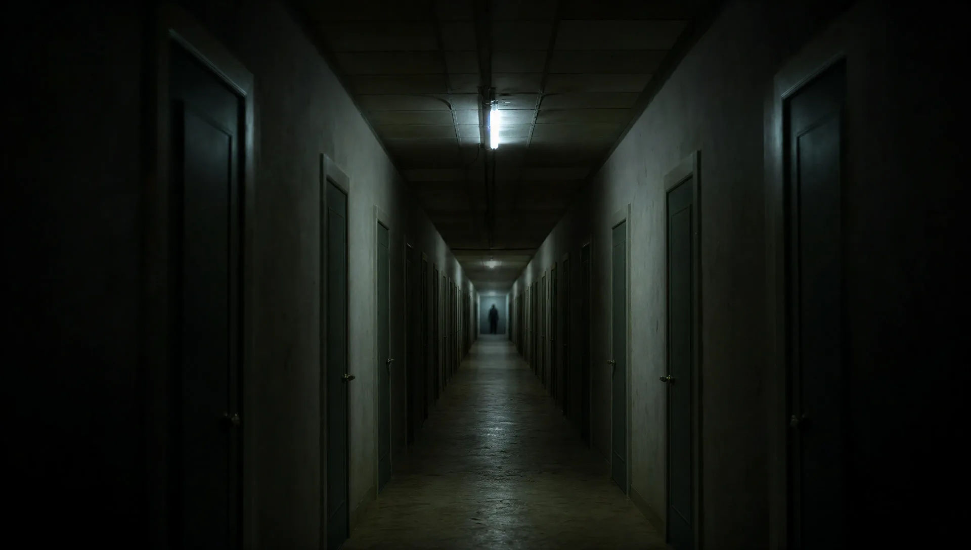 Corredor com a luz piscando