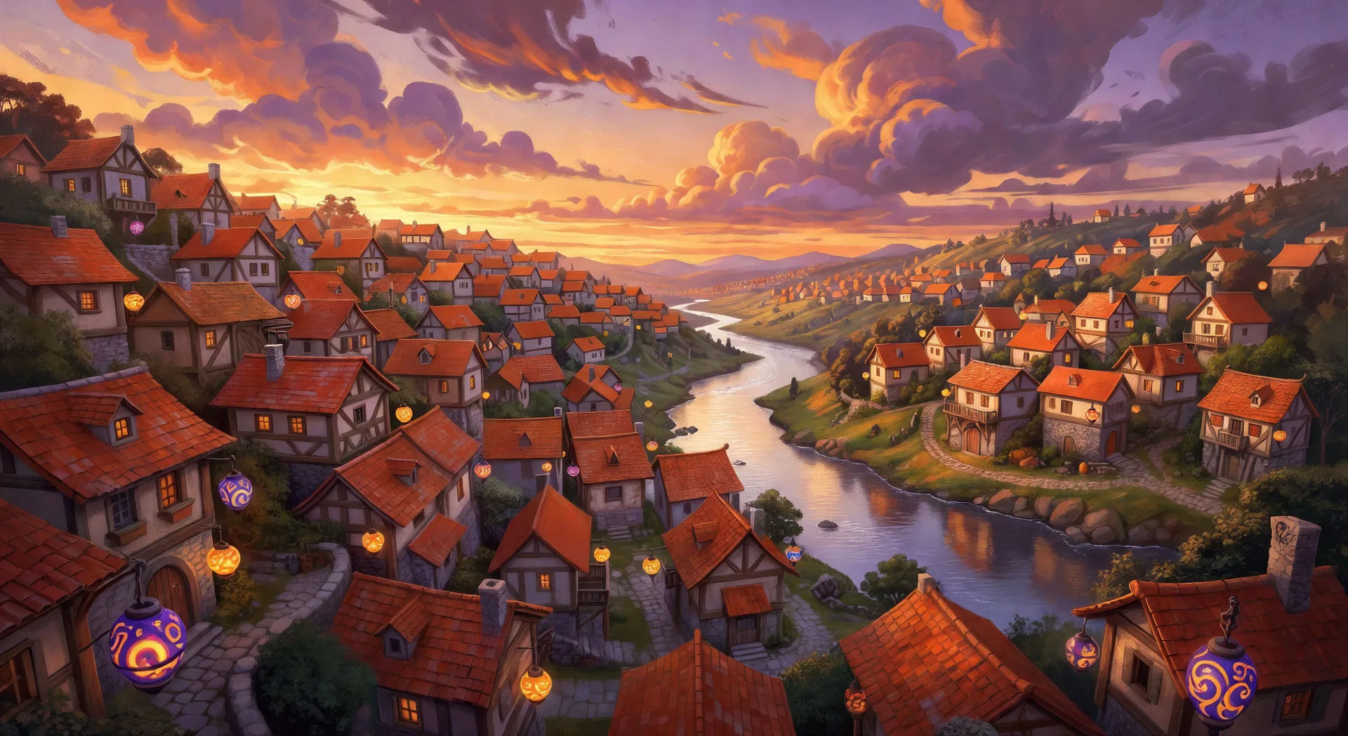Mountain village rooftops