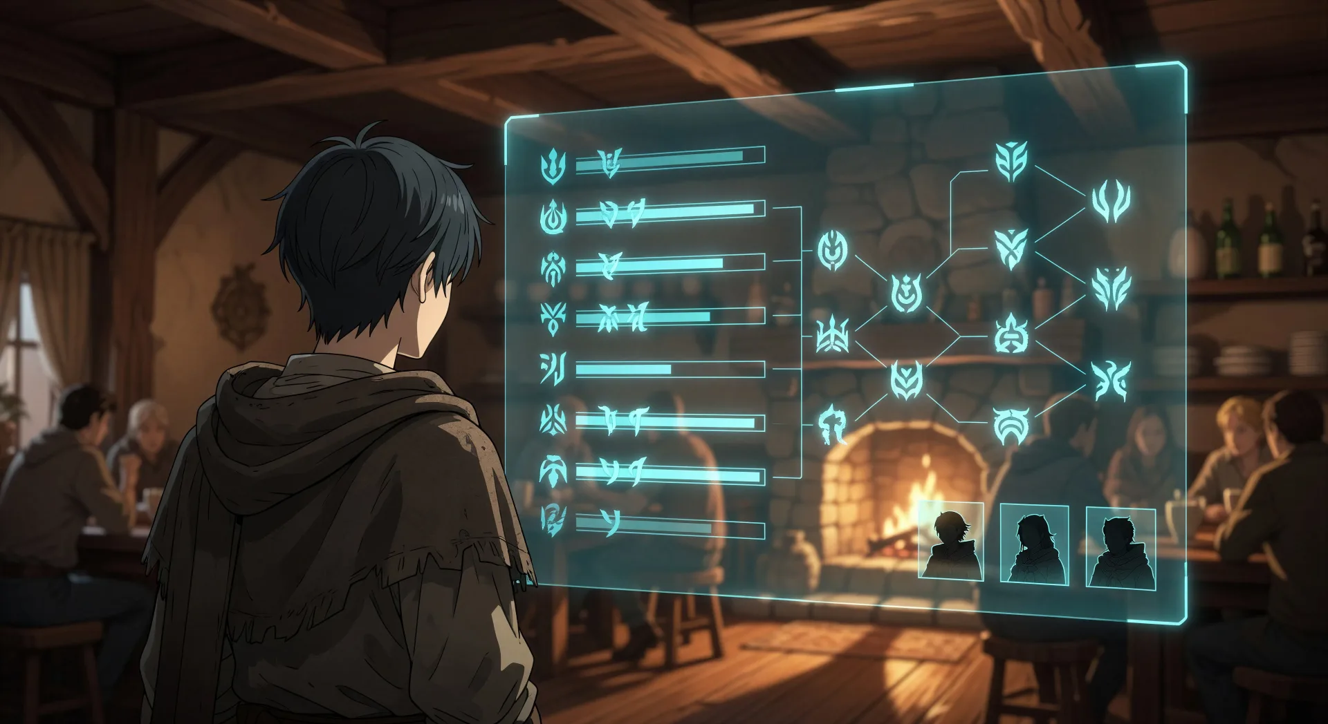 Status screen reveal