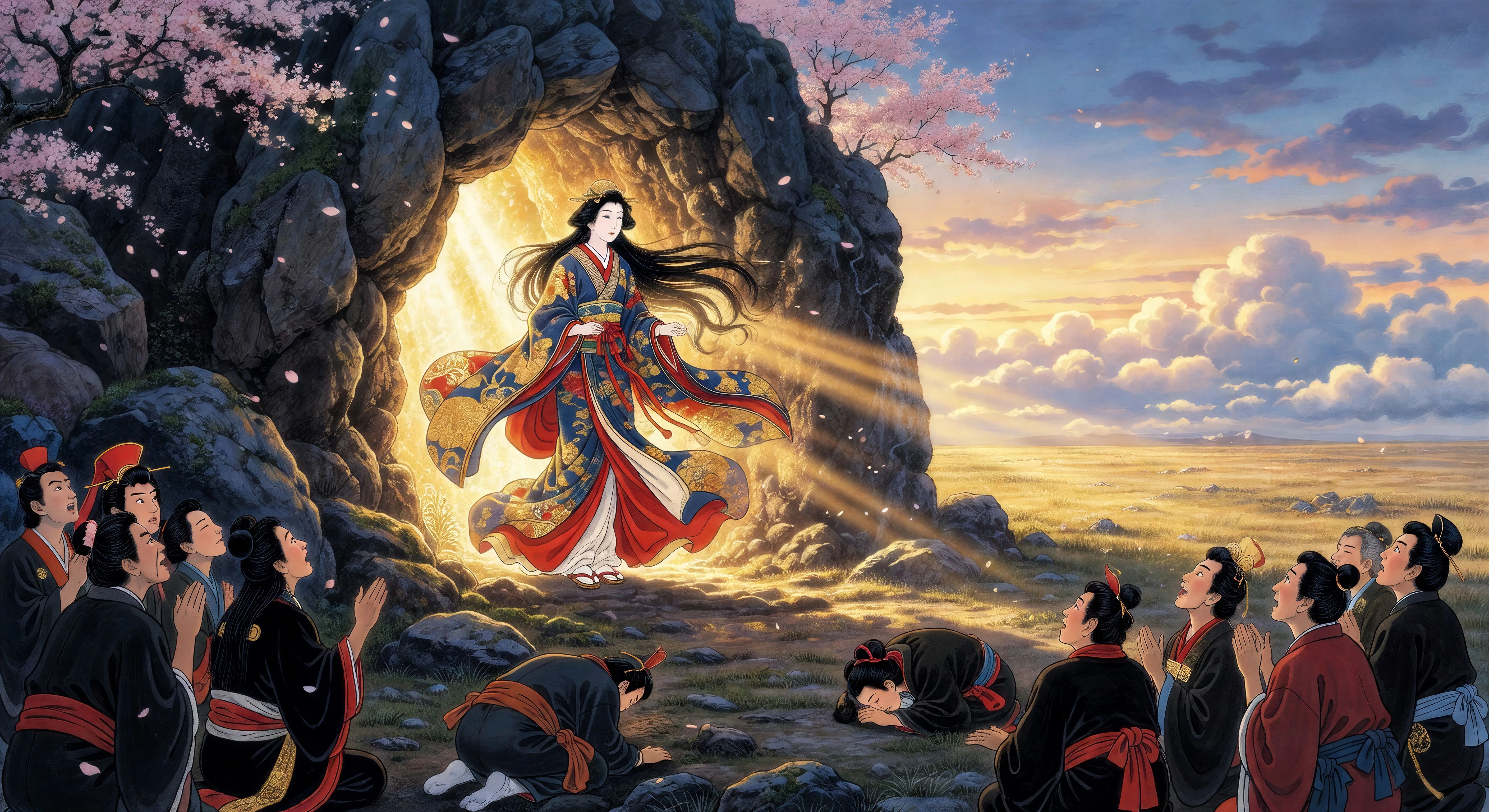 Amaterasu tritt aus der Höhle