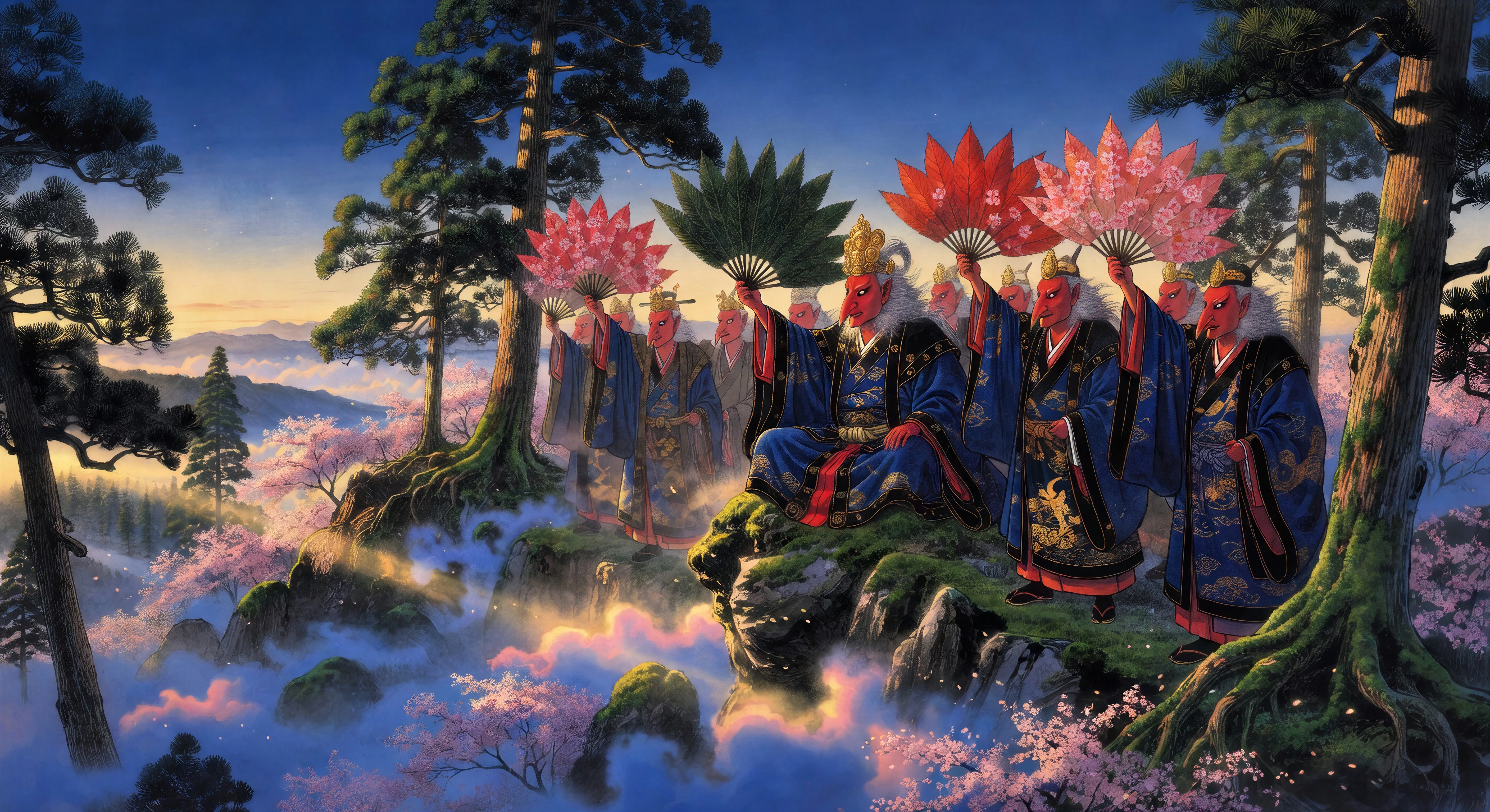 Tengu council on the mountain