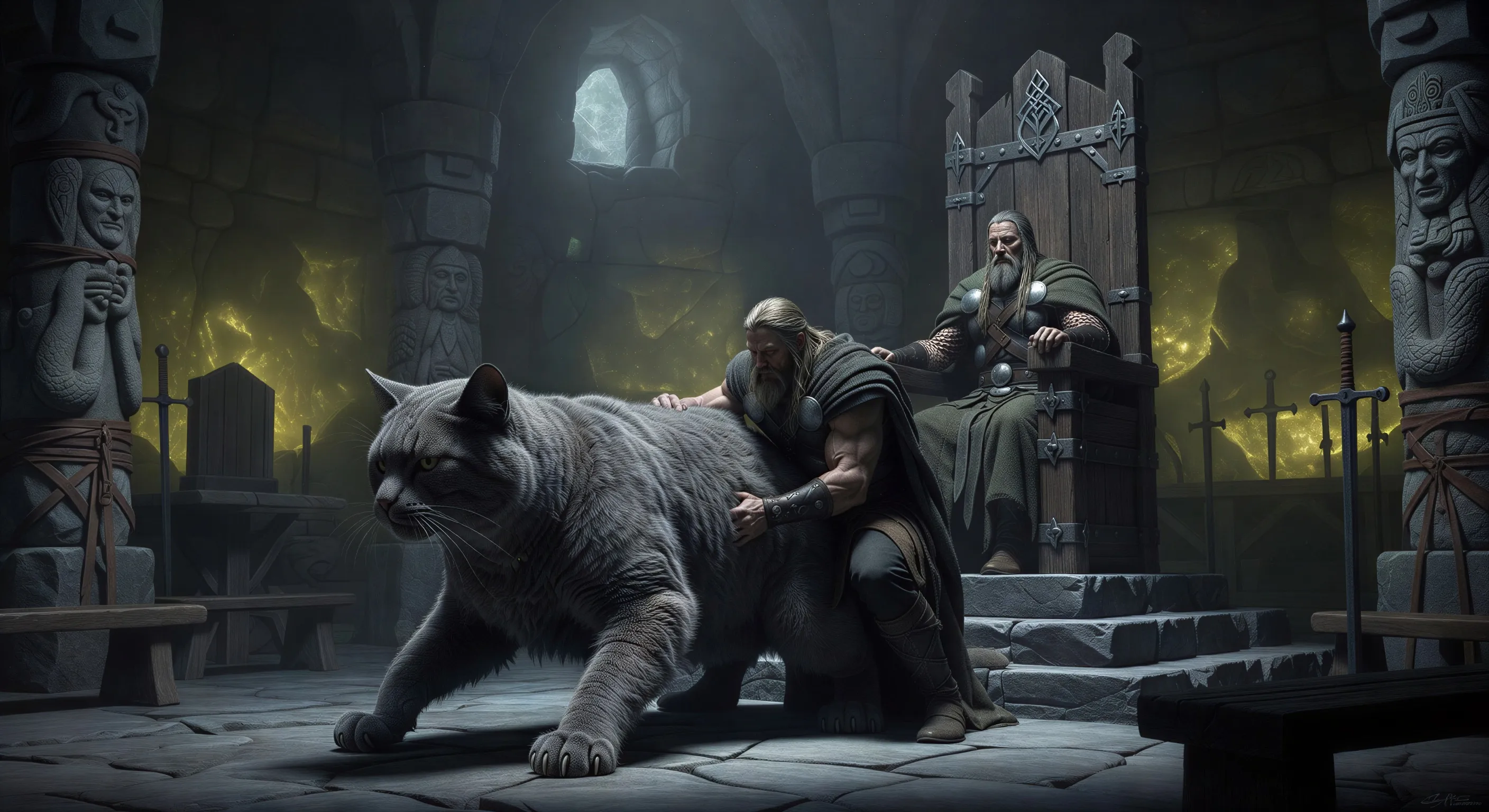 The lifting at Utgard-Loki’s court