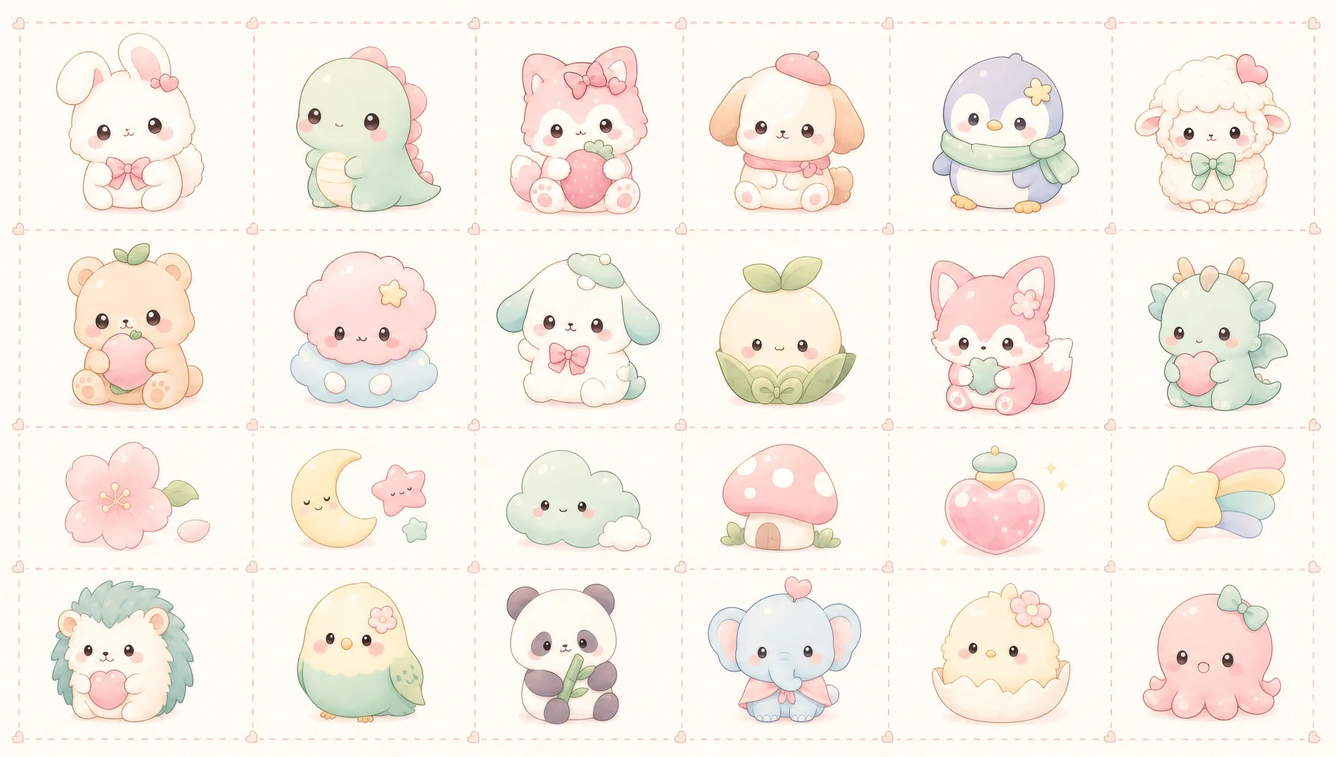 Pastel sticker sheet