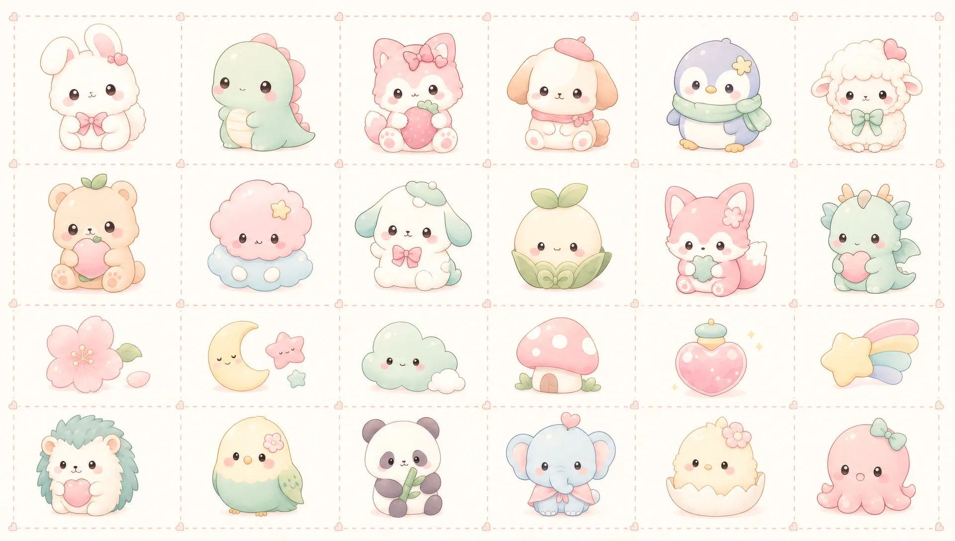 Pastel sticker sheet