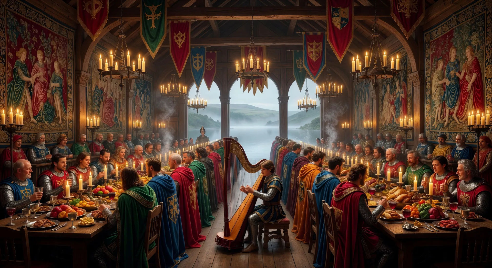 El banquete de bodas en Camelot
