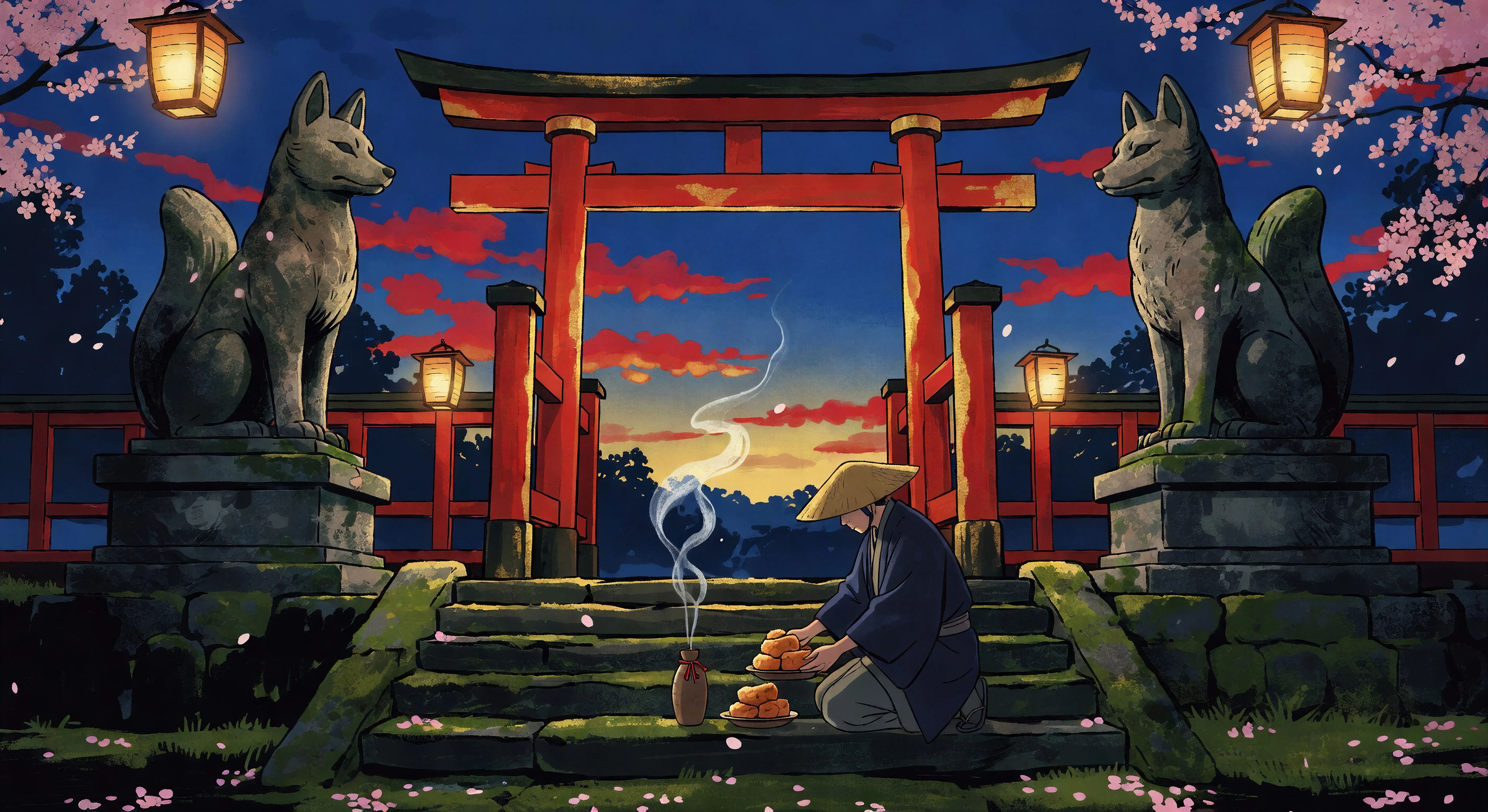 Ofrenda en el santuario de Inari