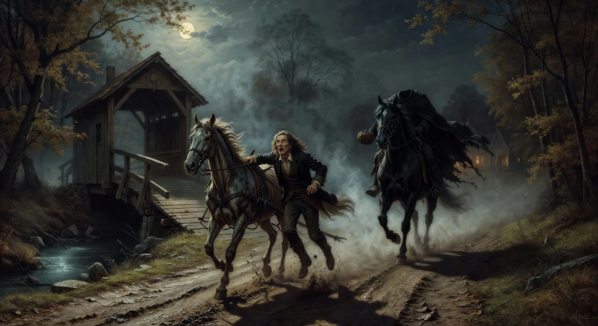 The chase to the covered bridge