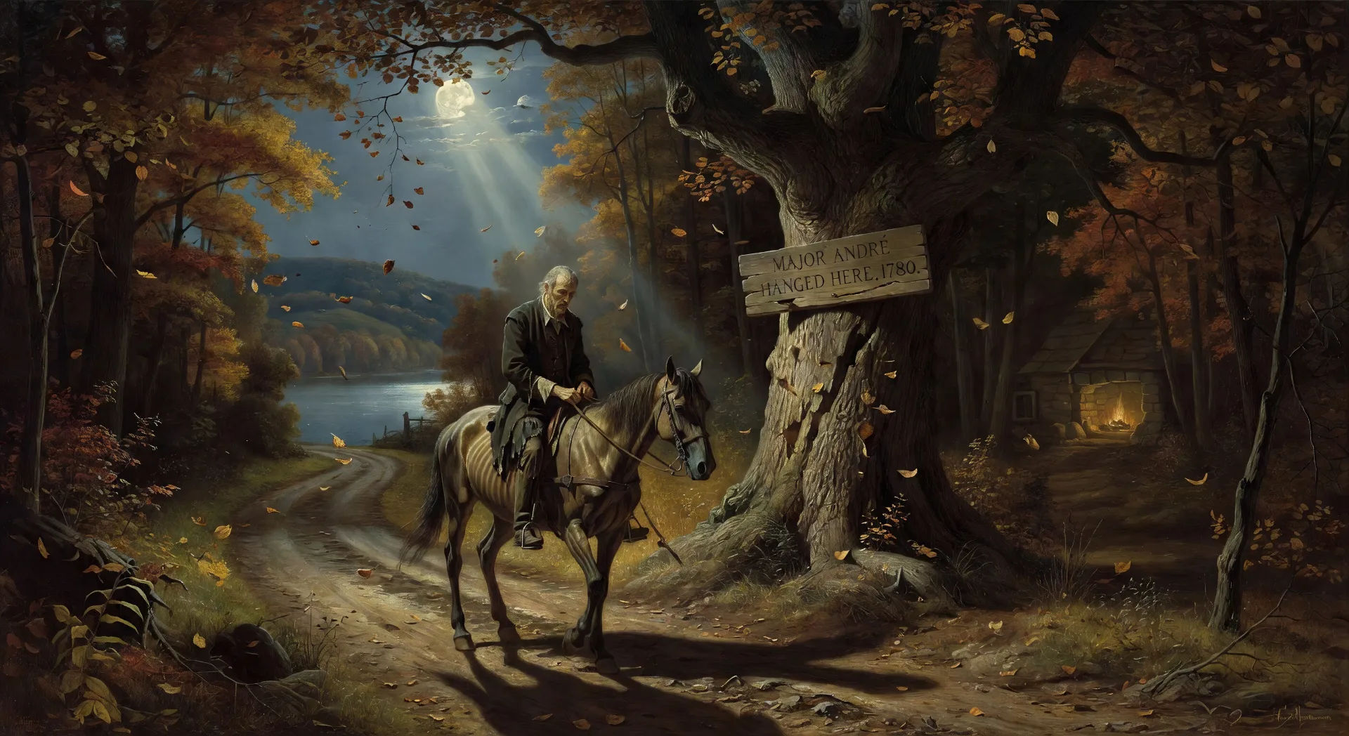 Ichabod rides home through the wood