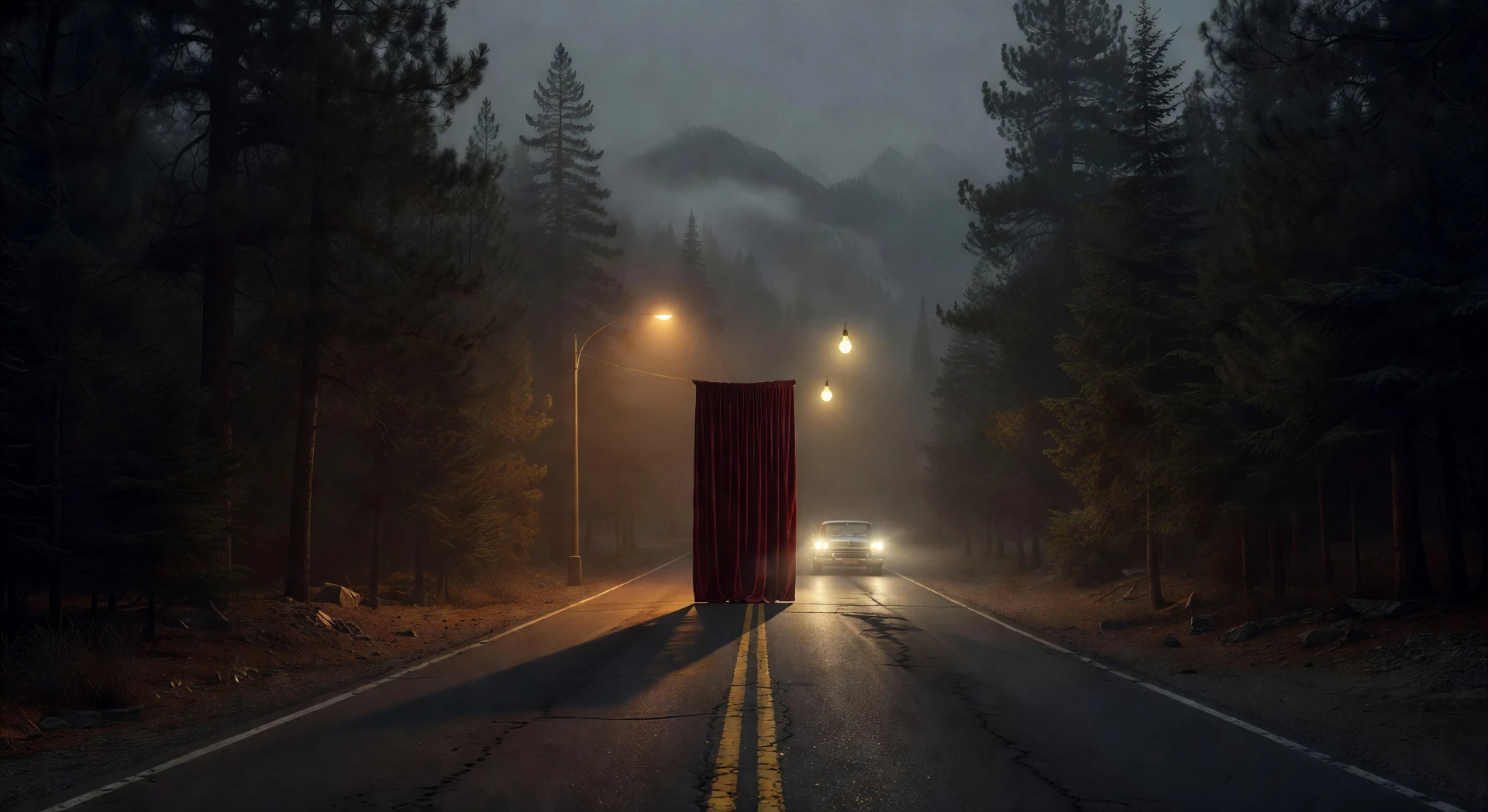 Foggy Pacific Northwest road