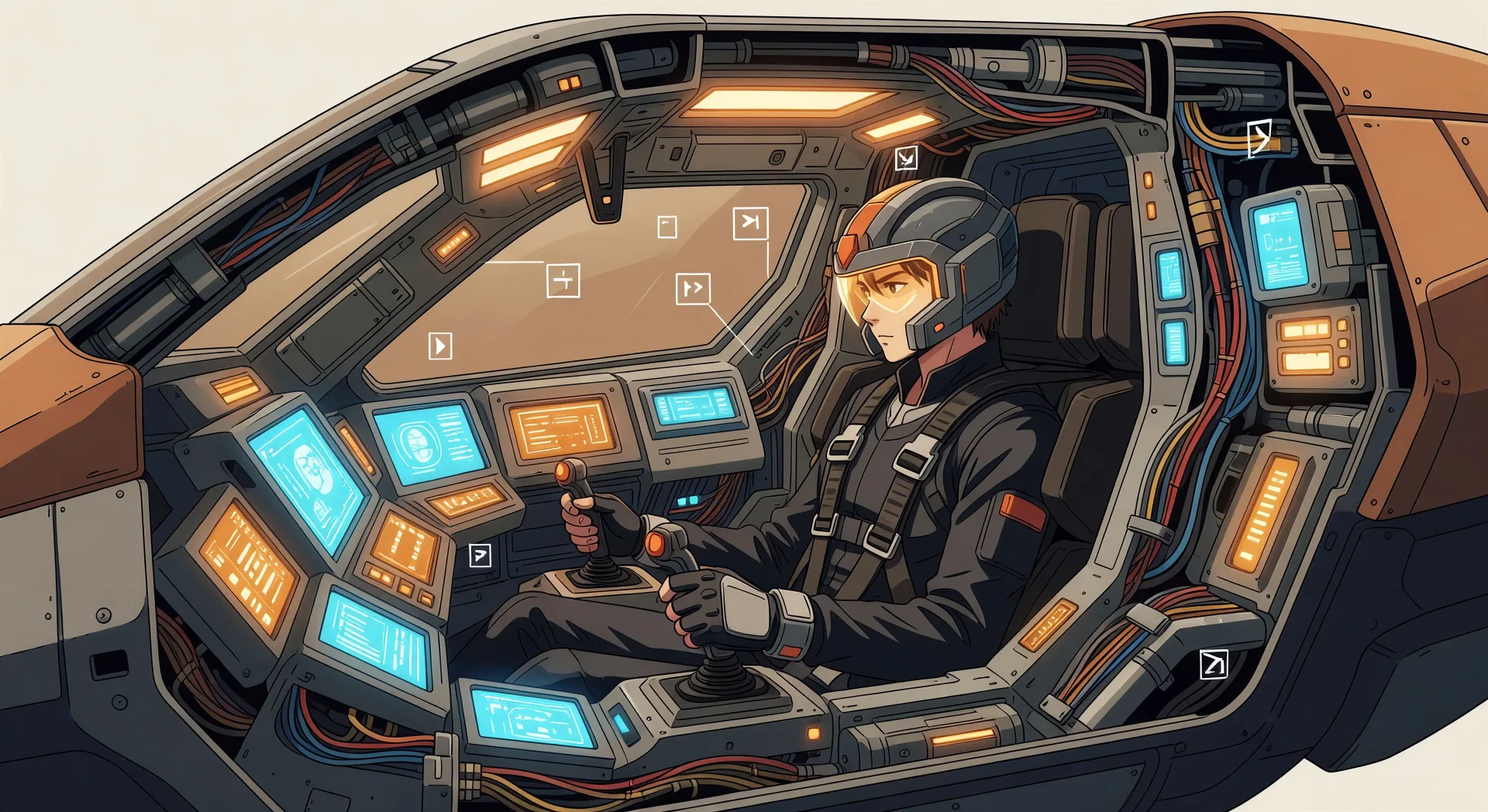 Cockpit interior cross-section