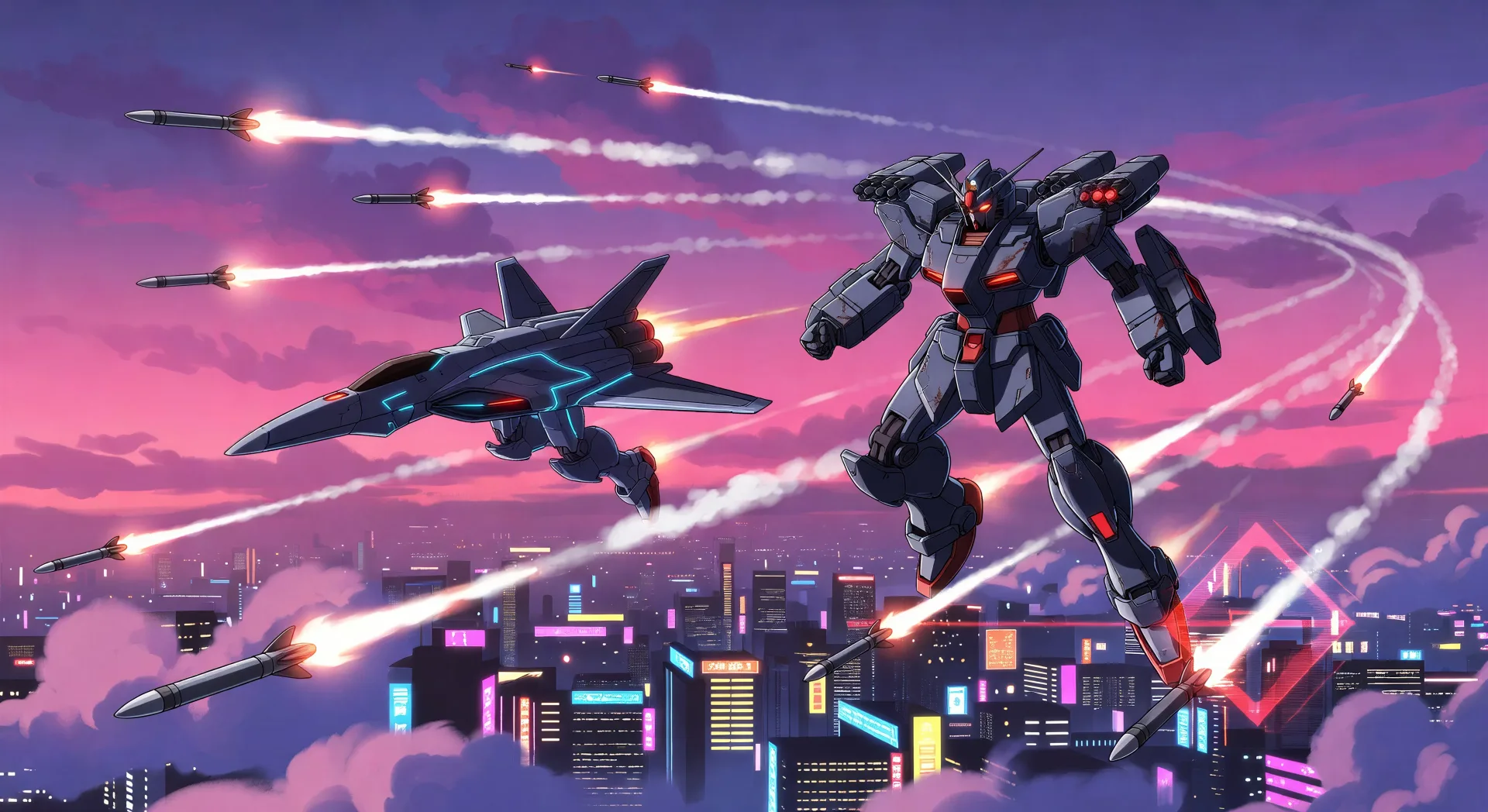Aerial dogfight over the city