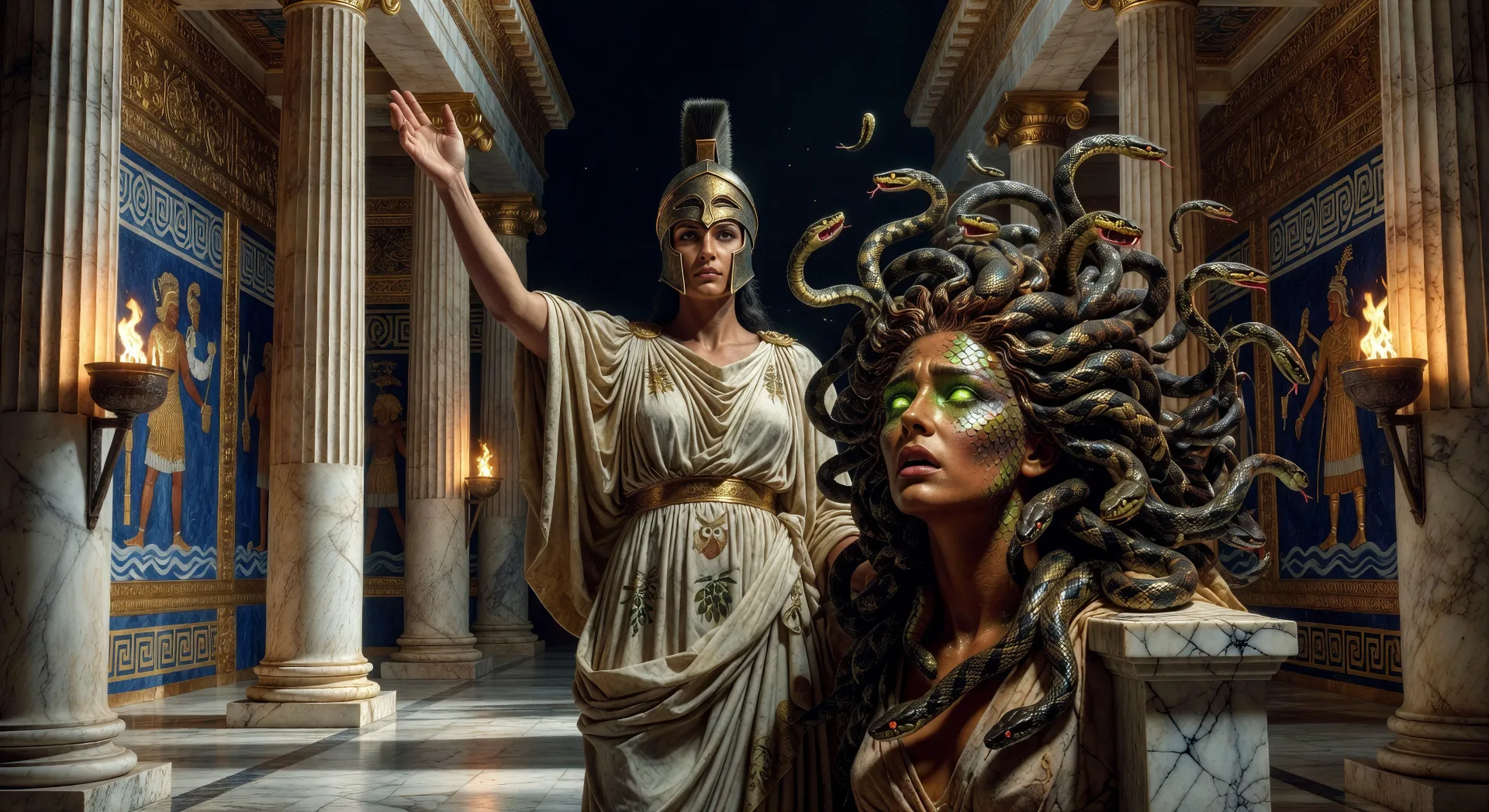 Athenaʼs curse transforms Medusa