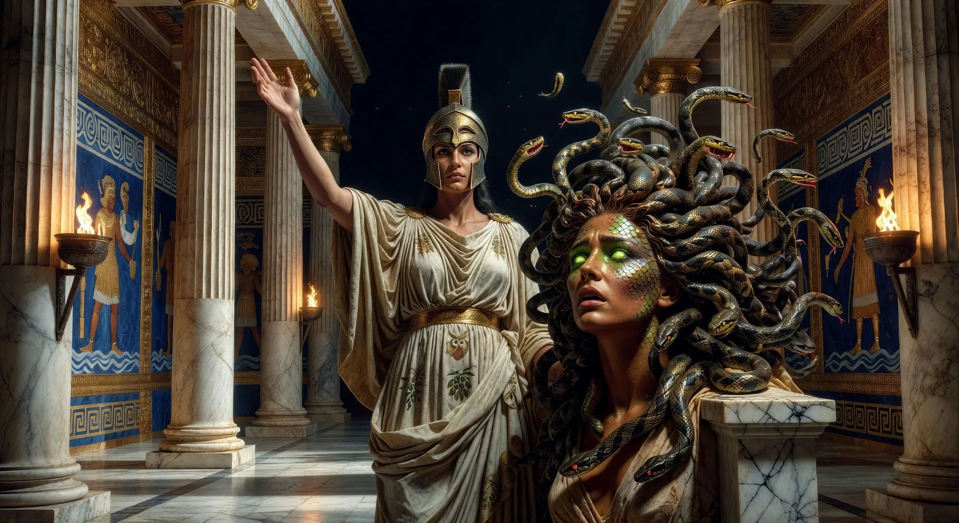 A maldição de Atena transforma Medusa