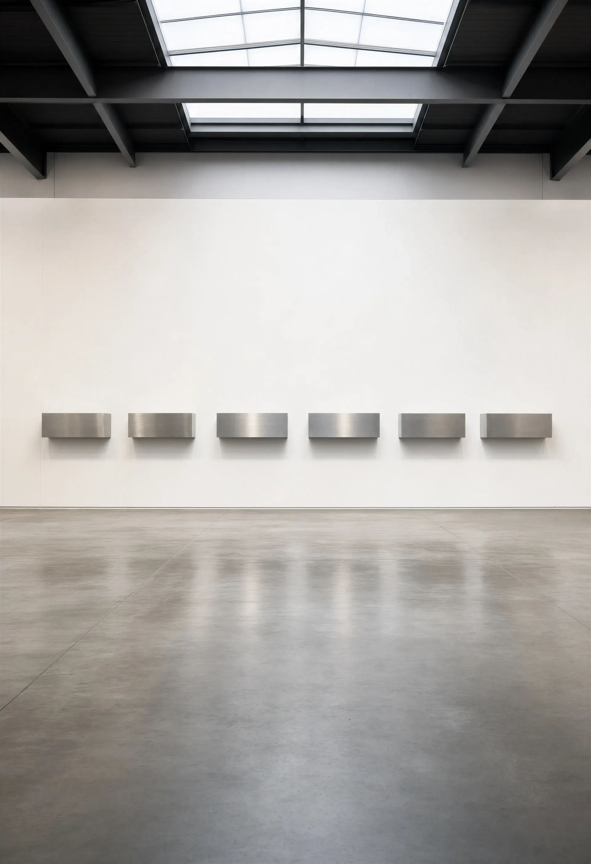 Gallery interior with a single Judd row
