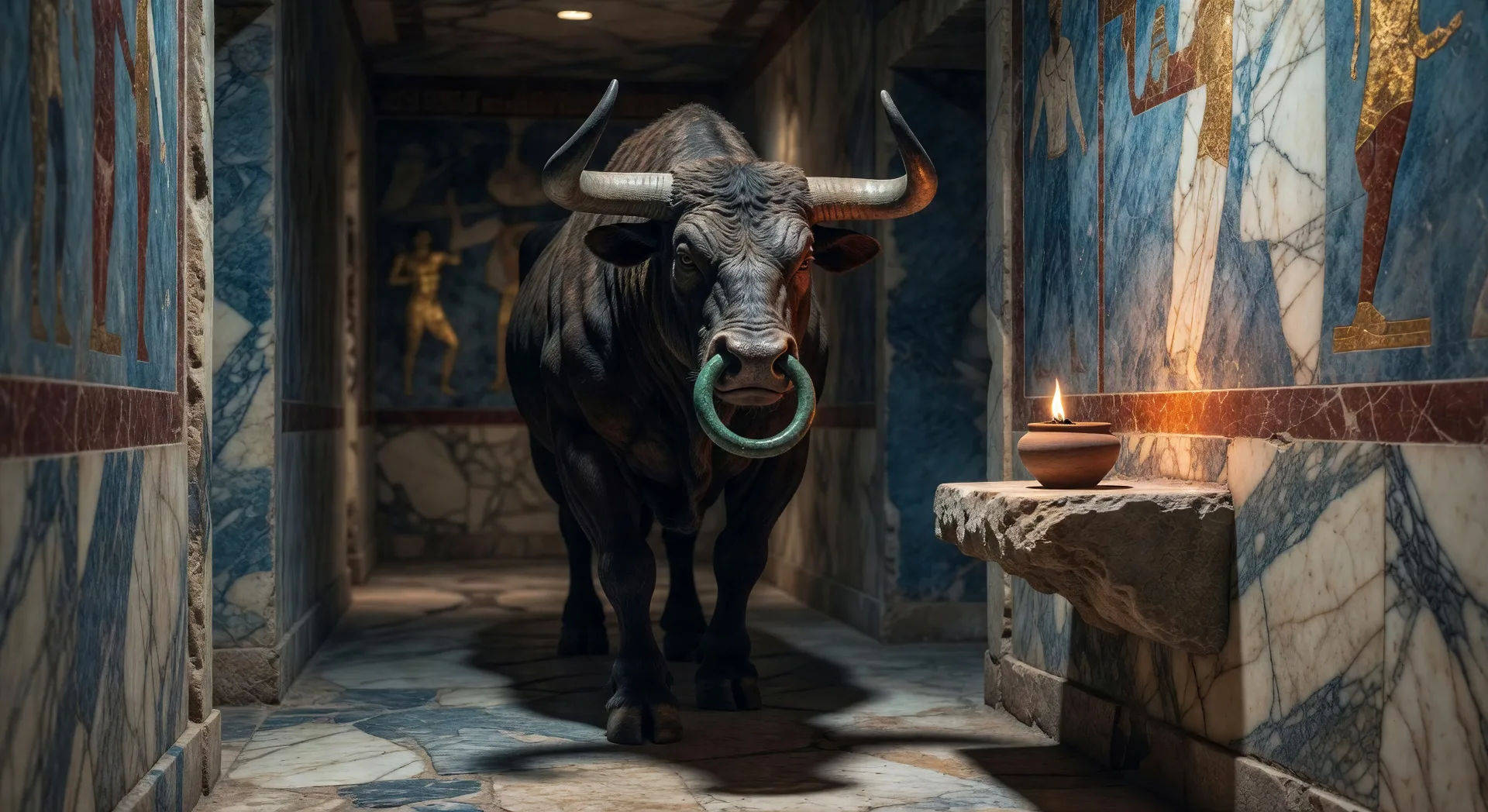 The Minotaur prowls the corridor