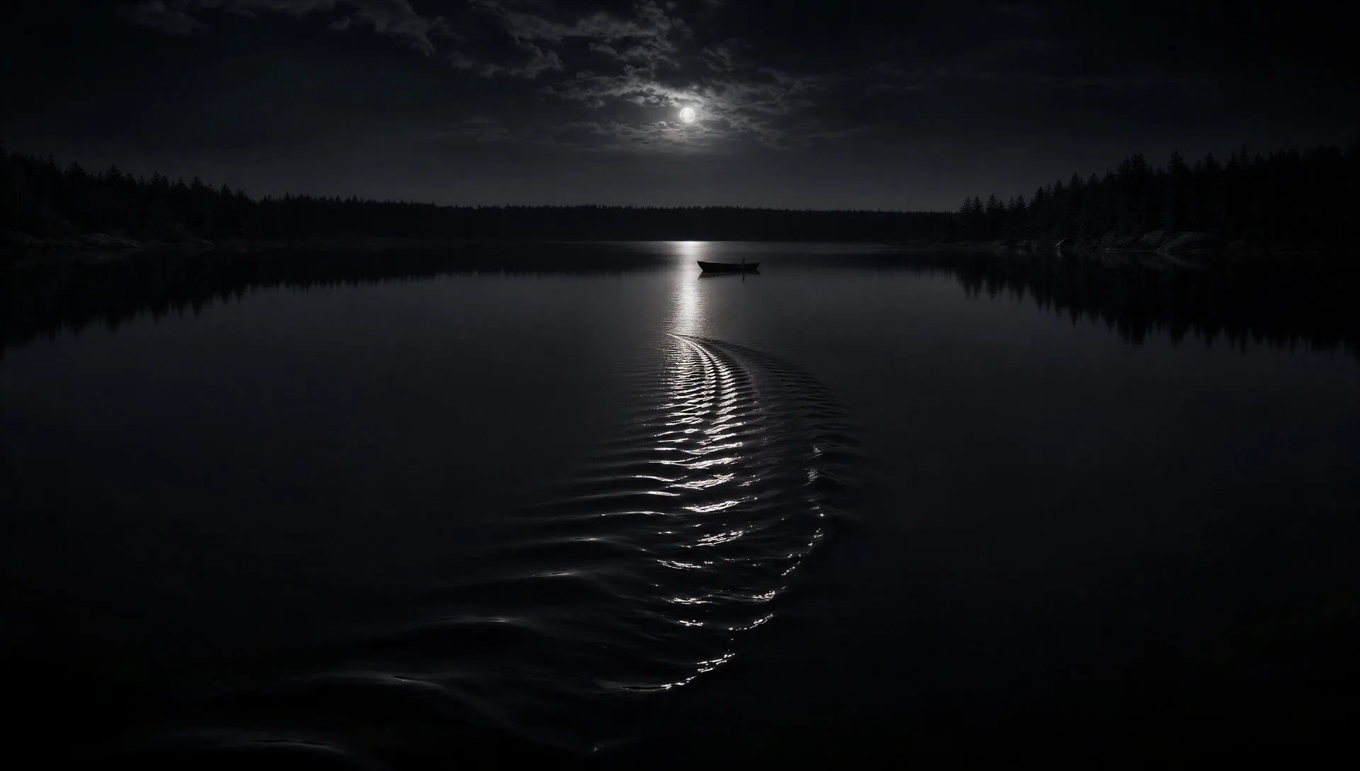 O lago à noite