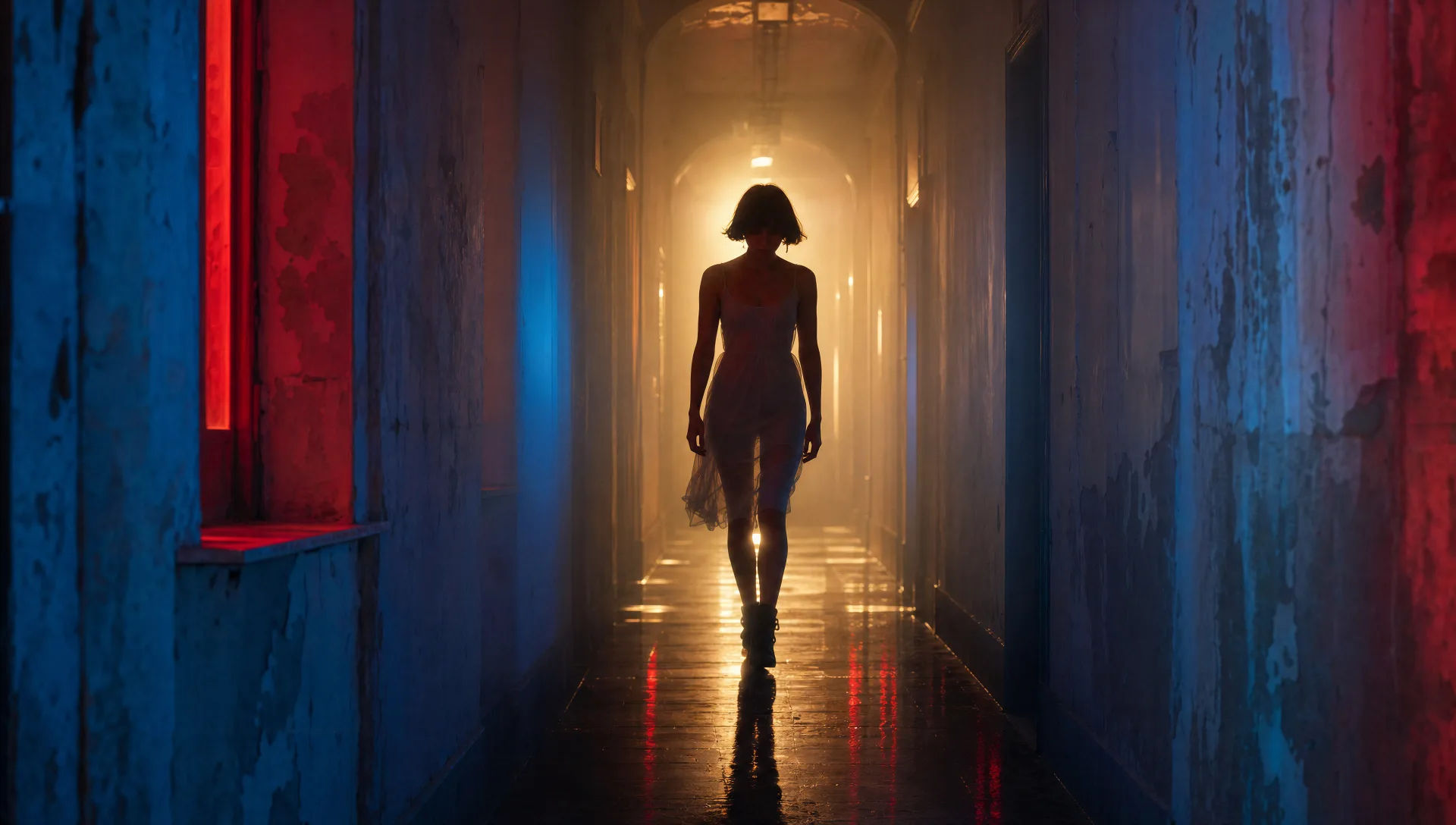 A one-take corridor walk