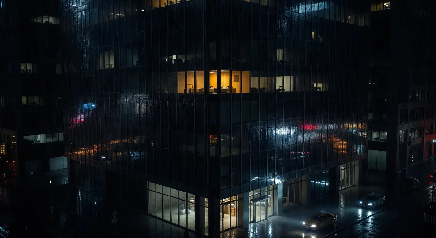 Corporate-night skyscraper at 2am