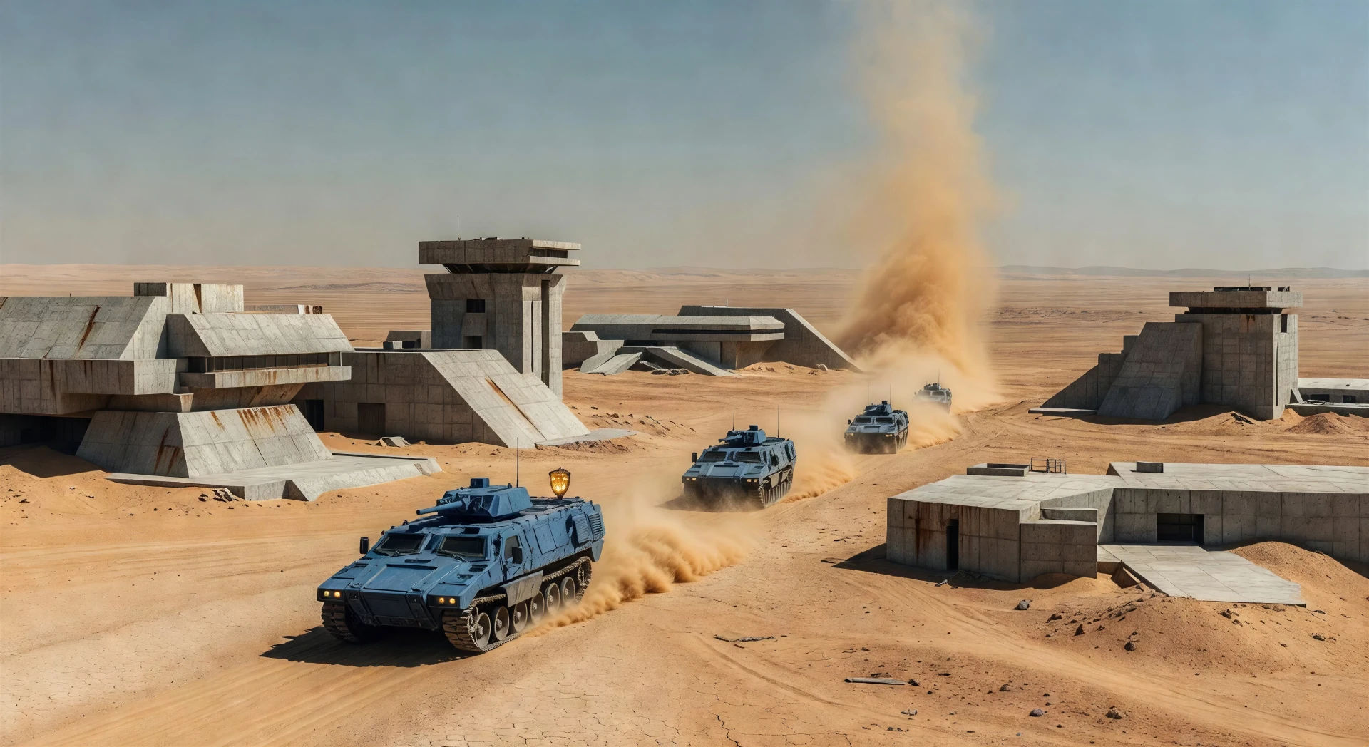Convoy en el desierto a escala IMAX