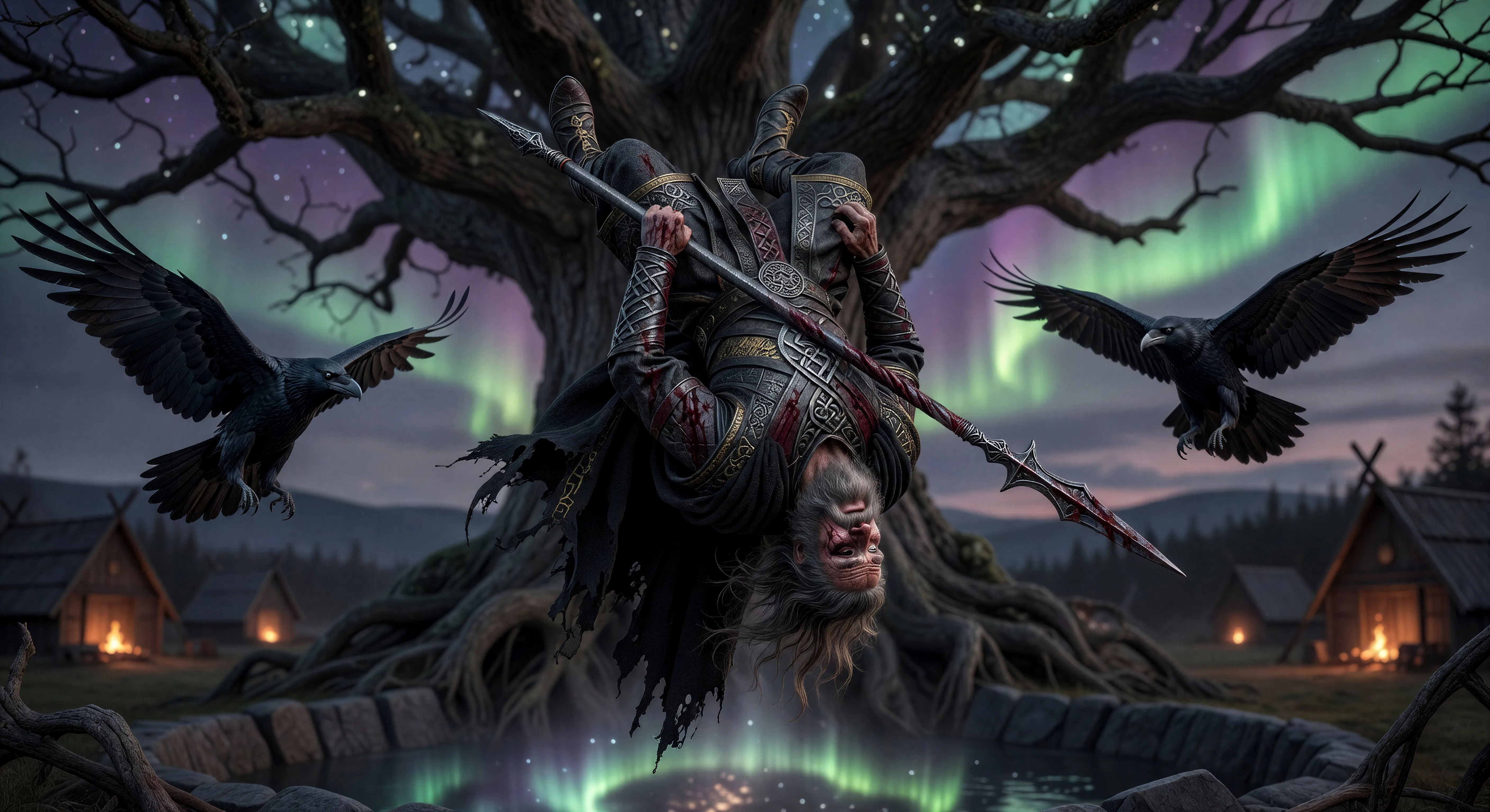 Odín colgado de Yggdrasil
