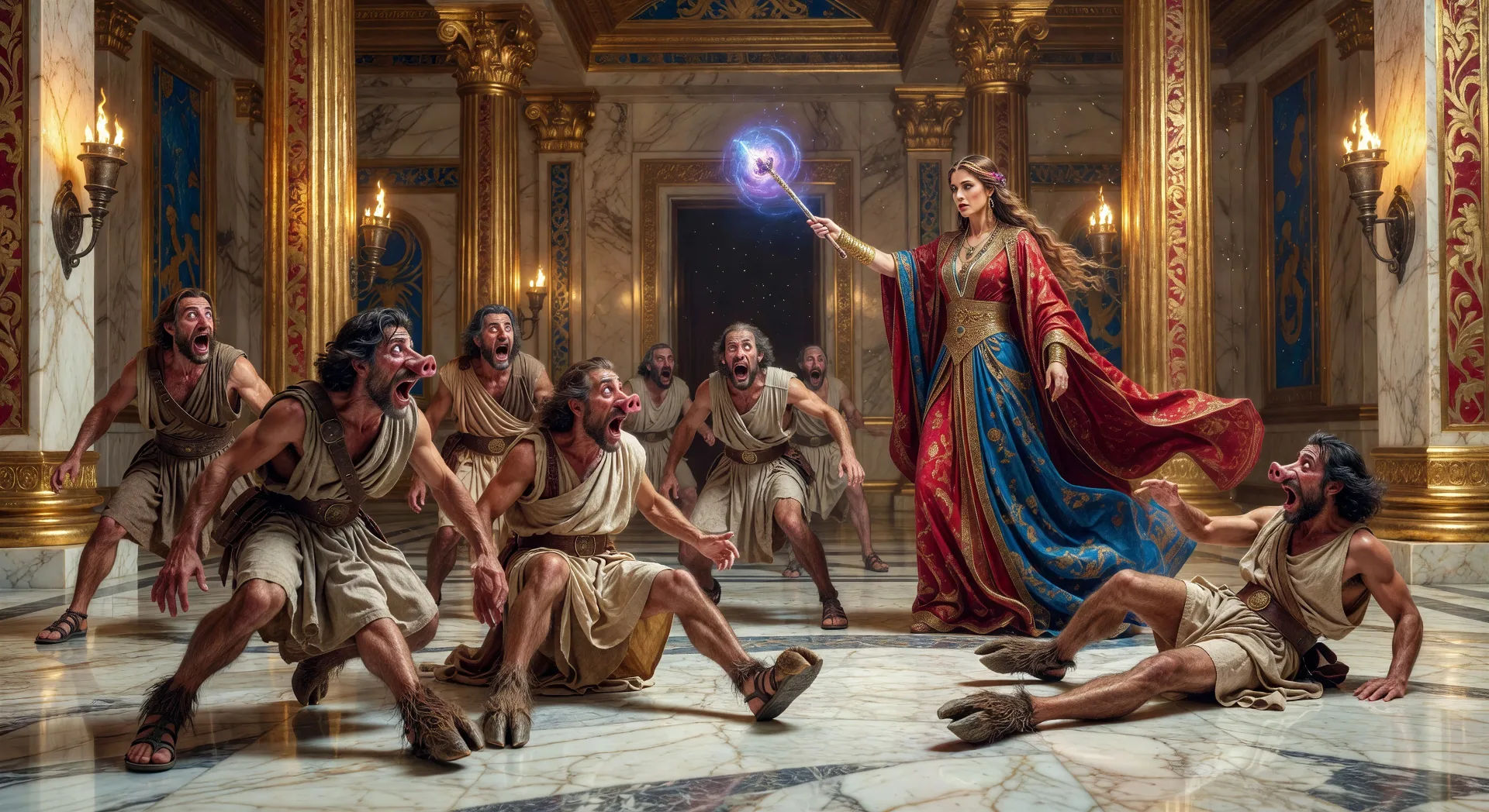 Circe convierte a los hombres en cerdos