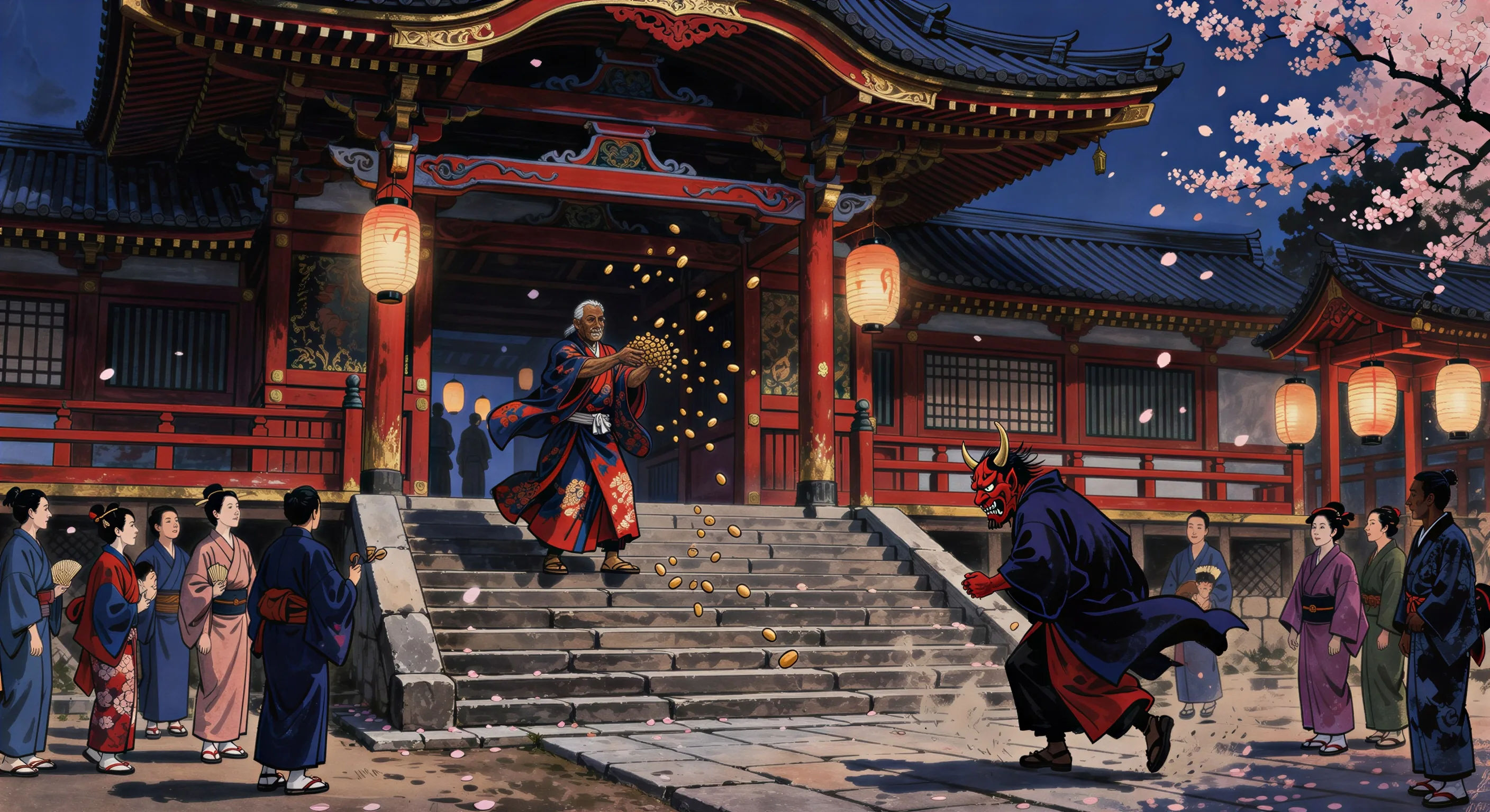 Lanzamiento de frijoles de Setsubun