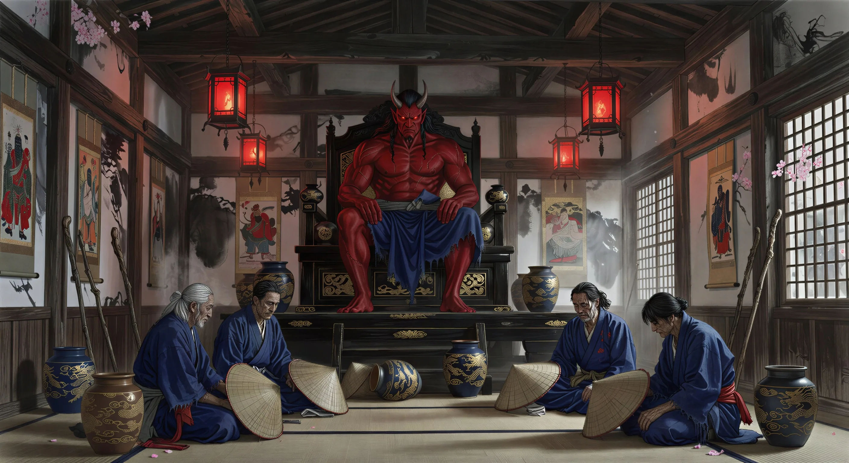 El palacio de Shuten-doji en la montaña