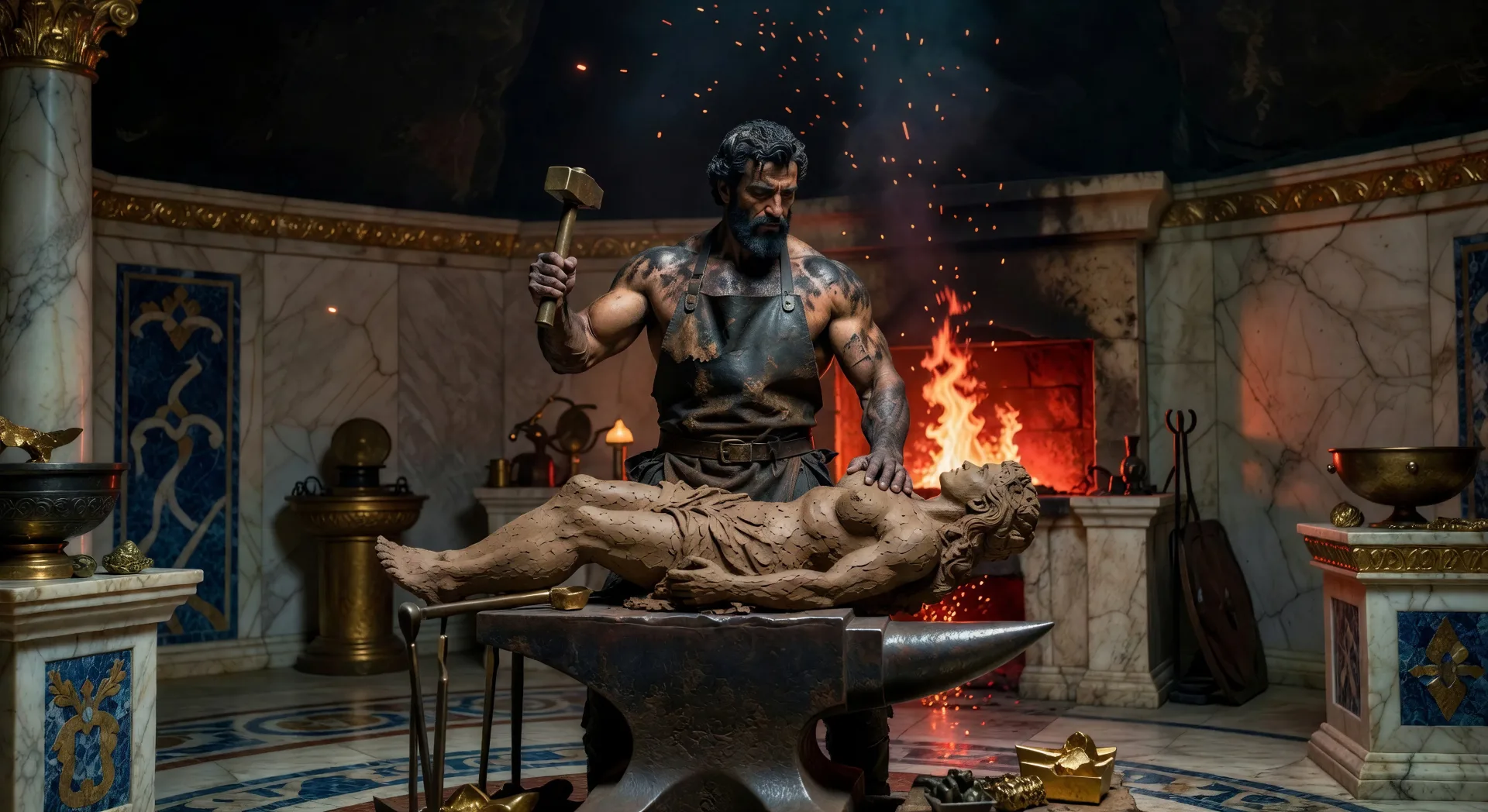 Hephaestus shapes Pandora