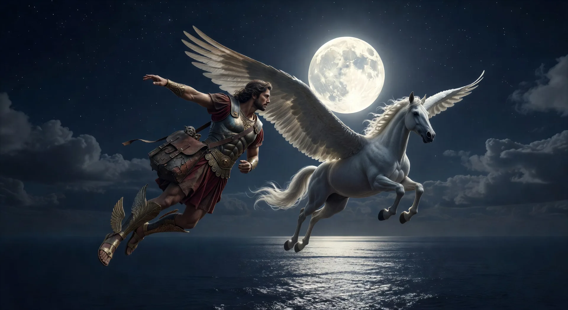 Perseus flies home with the head