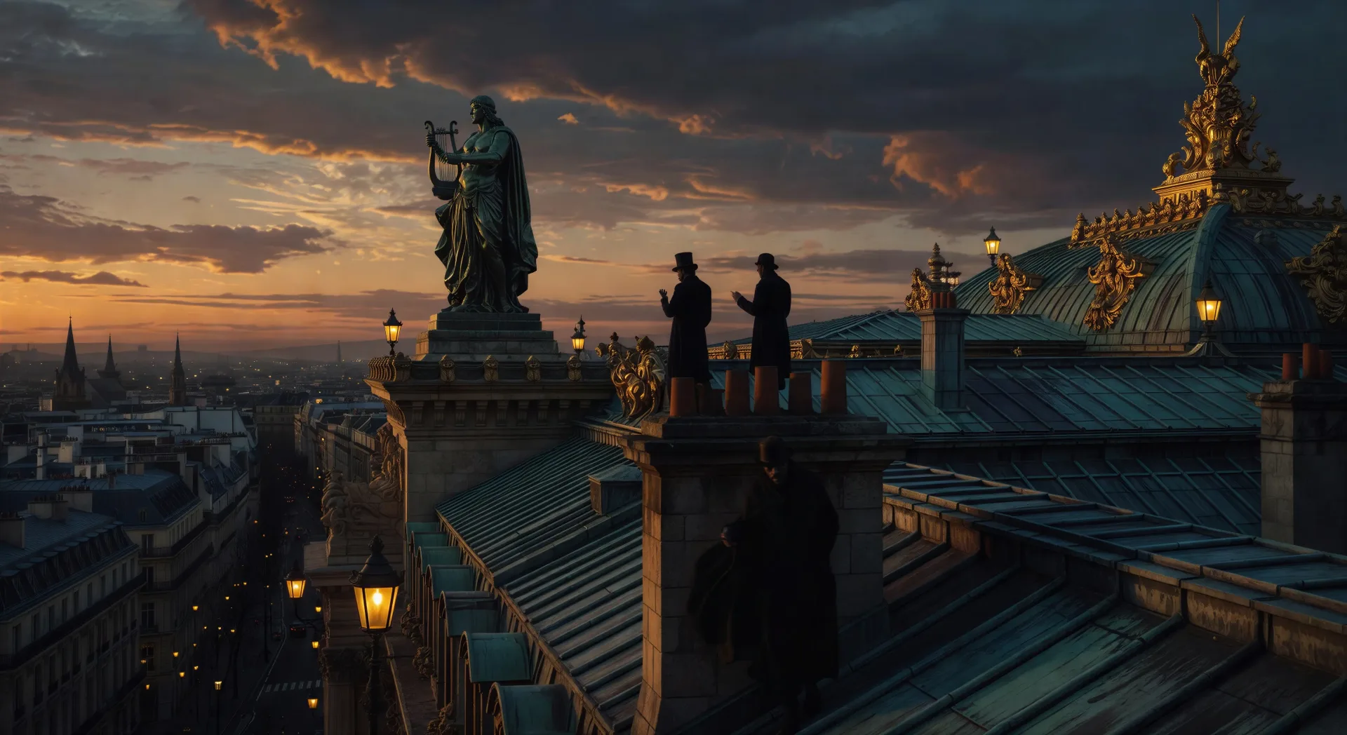 On the roof above the dome