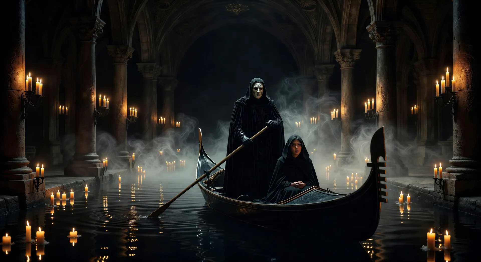 Crossing the underground lake