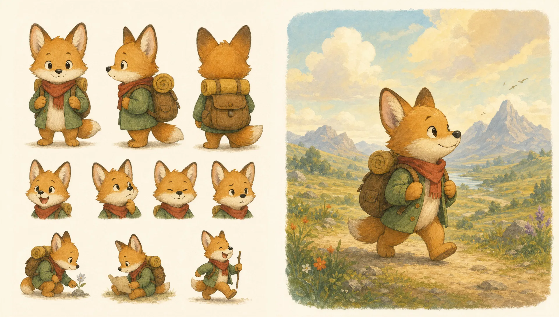 The character on an adventure