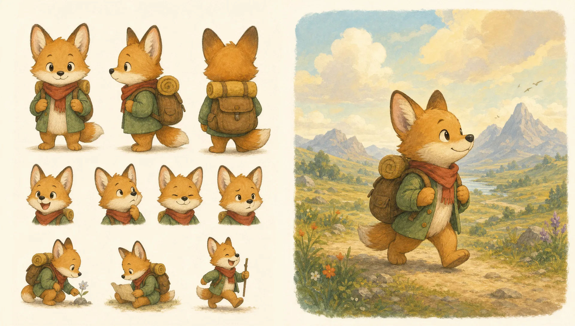 The character on an adventure