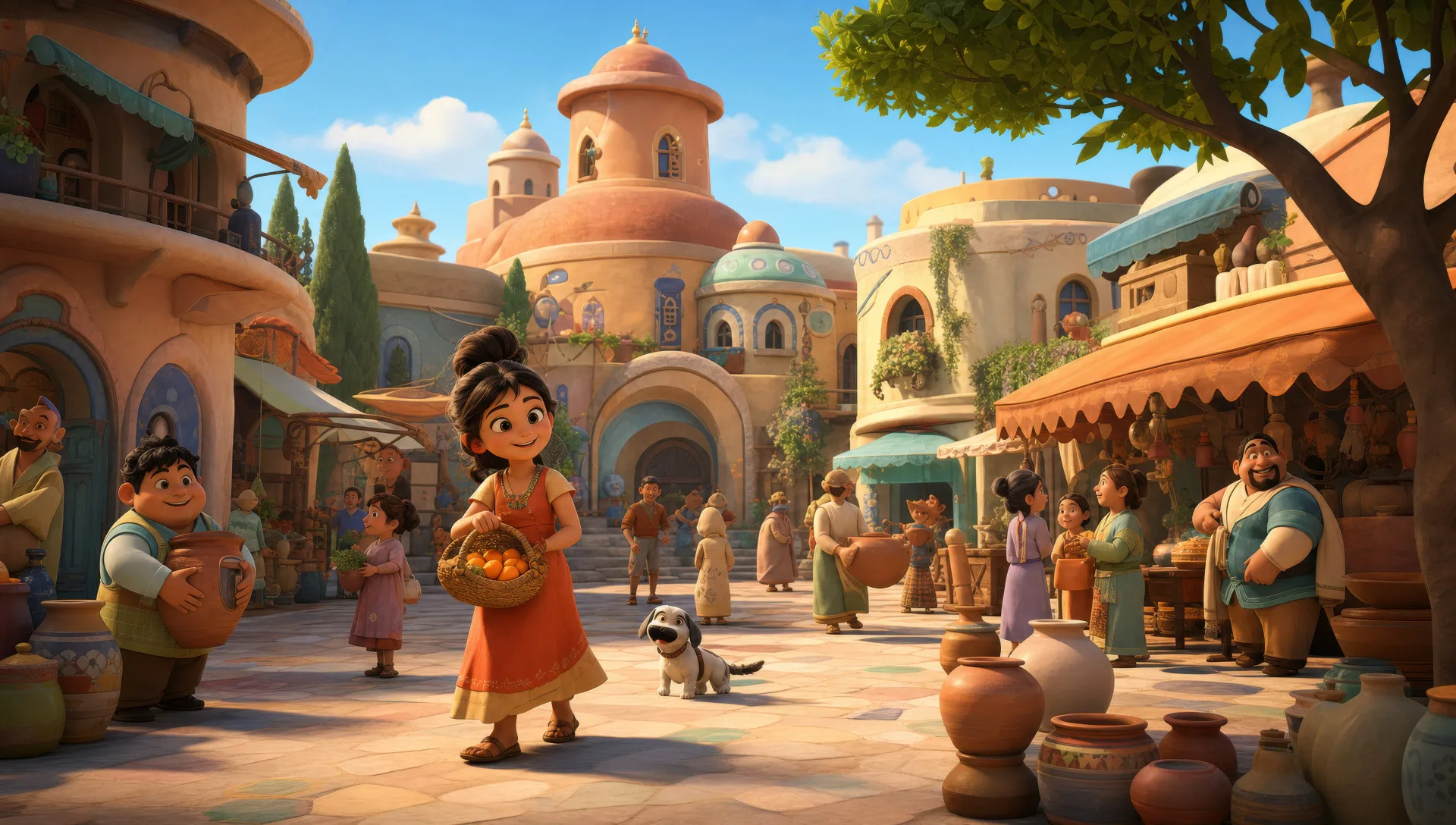 A bustling town square