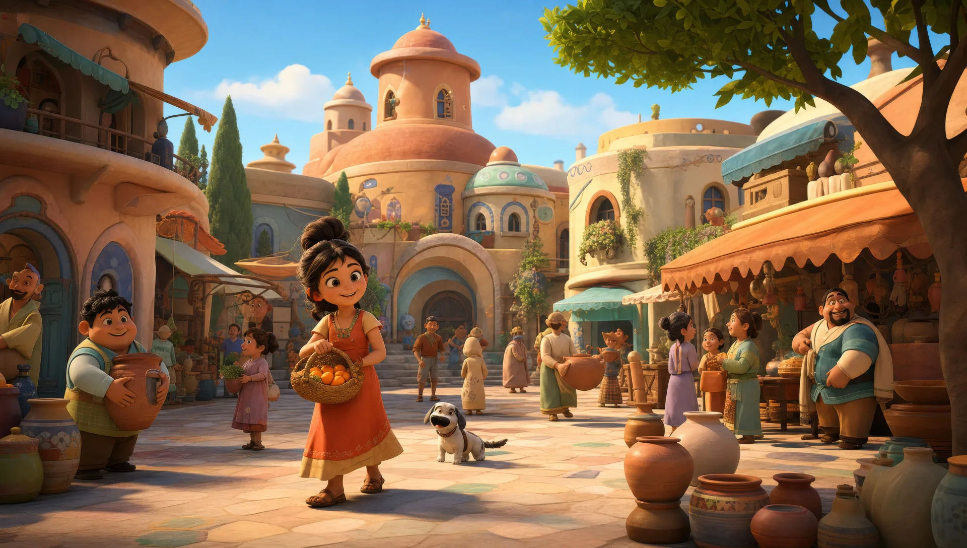 A bustling town square