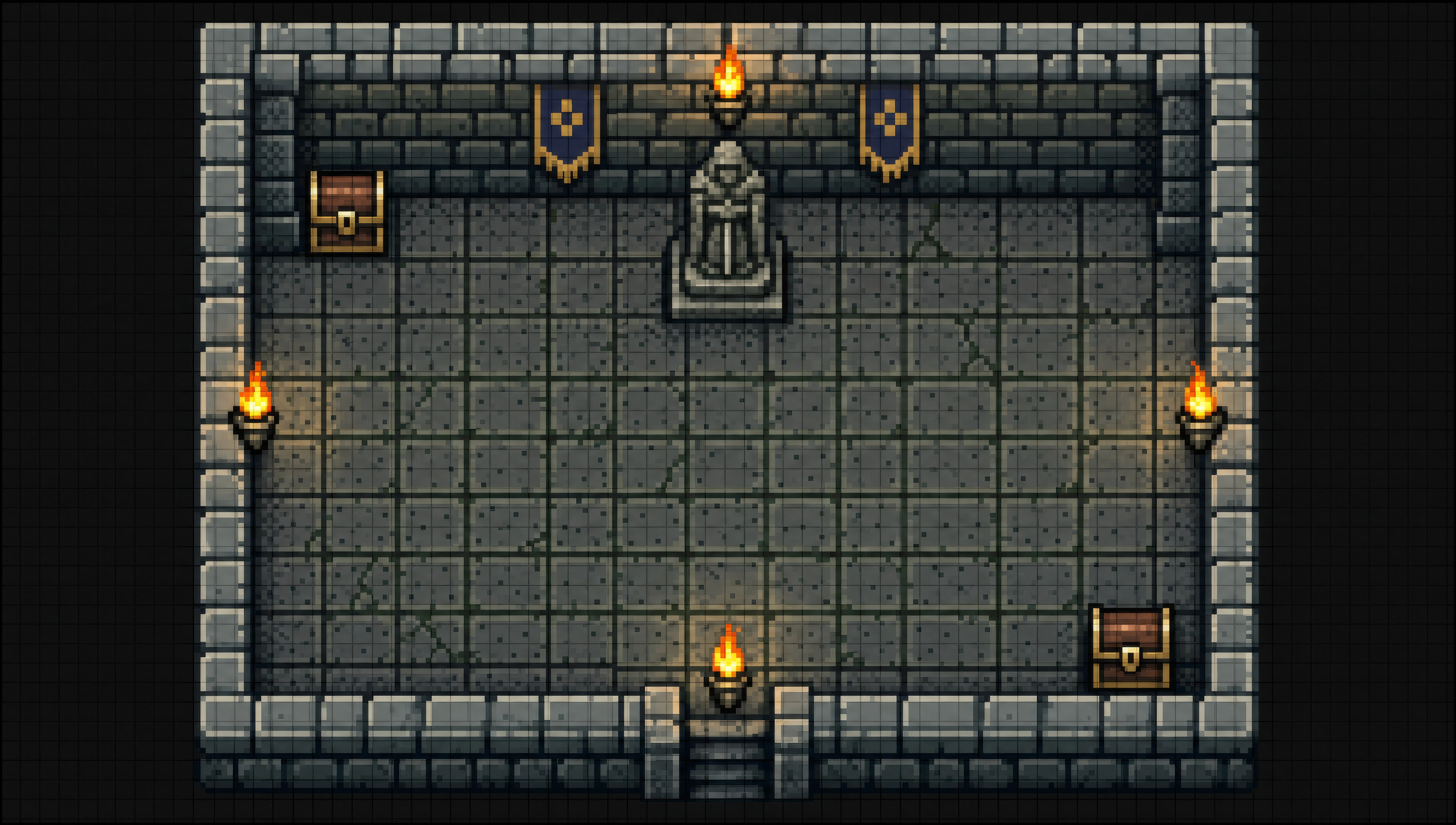 Top-down dungeon room