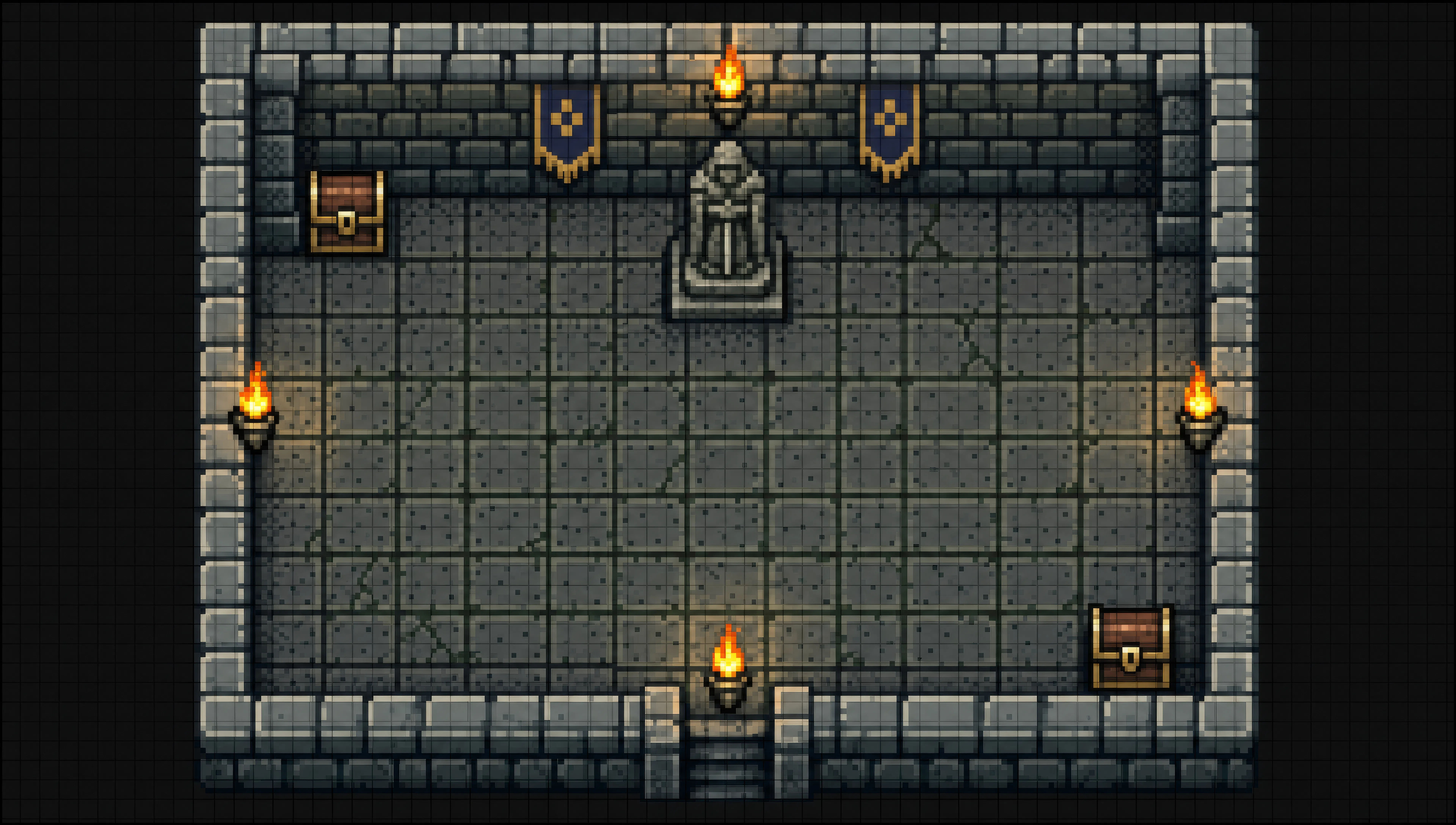 Ruang dungeon tampak atas