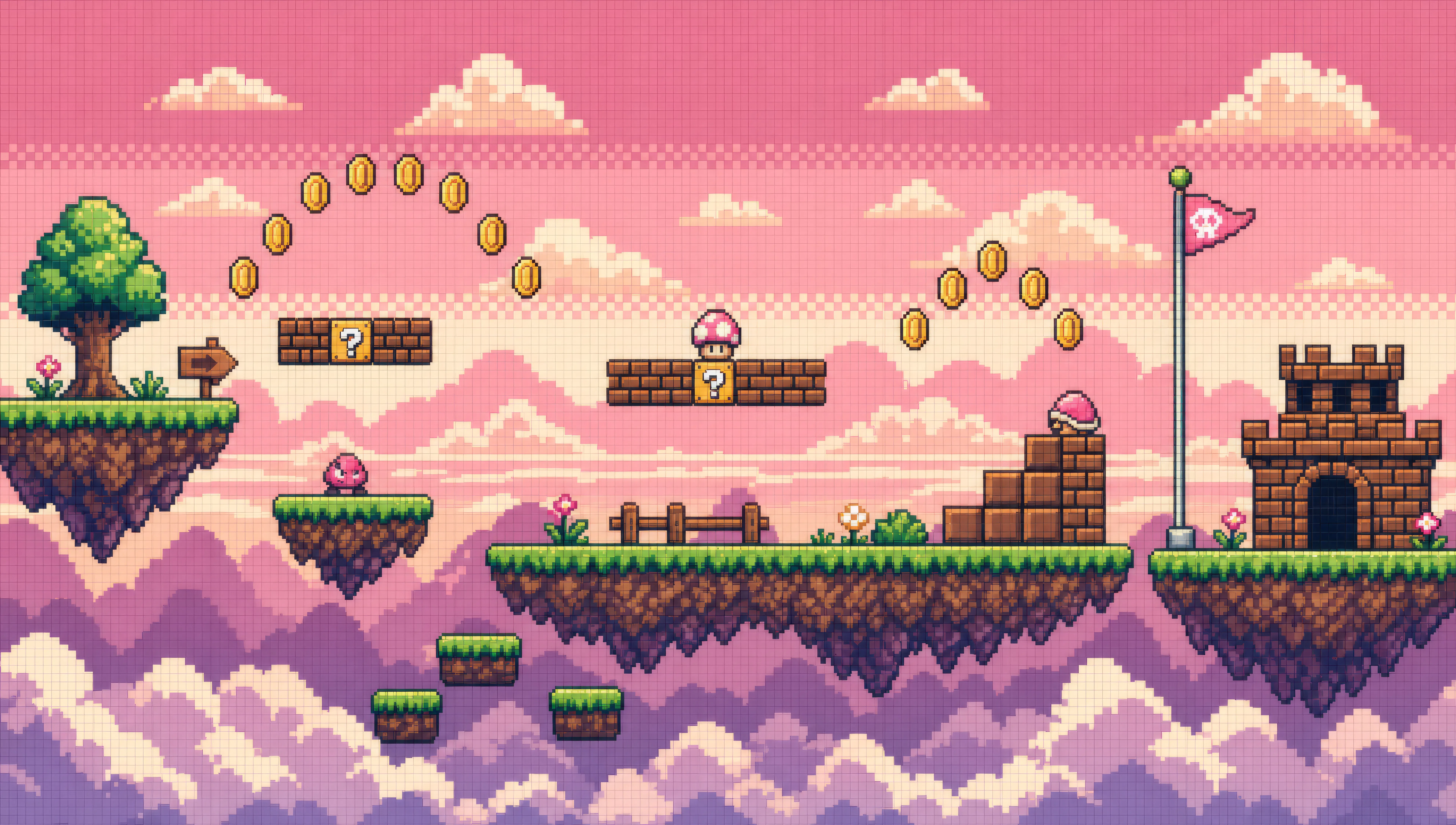 Side-scrolling platformer level