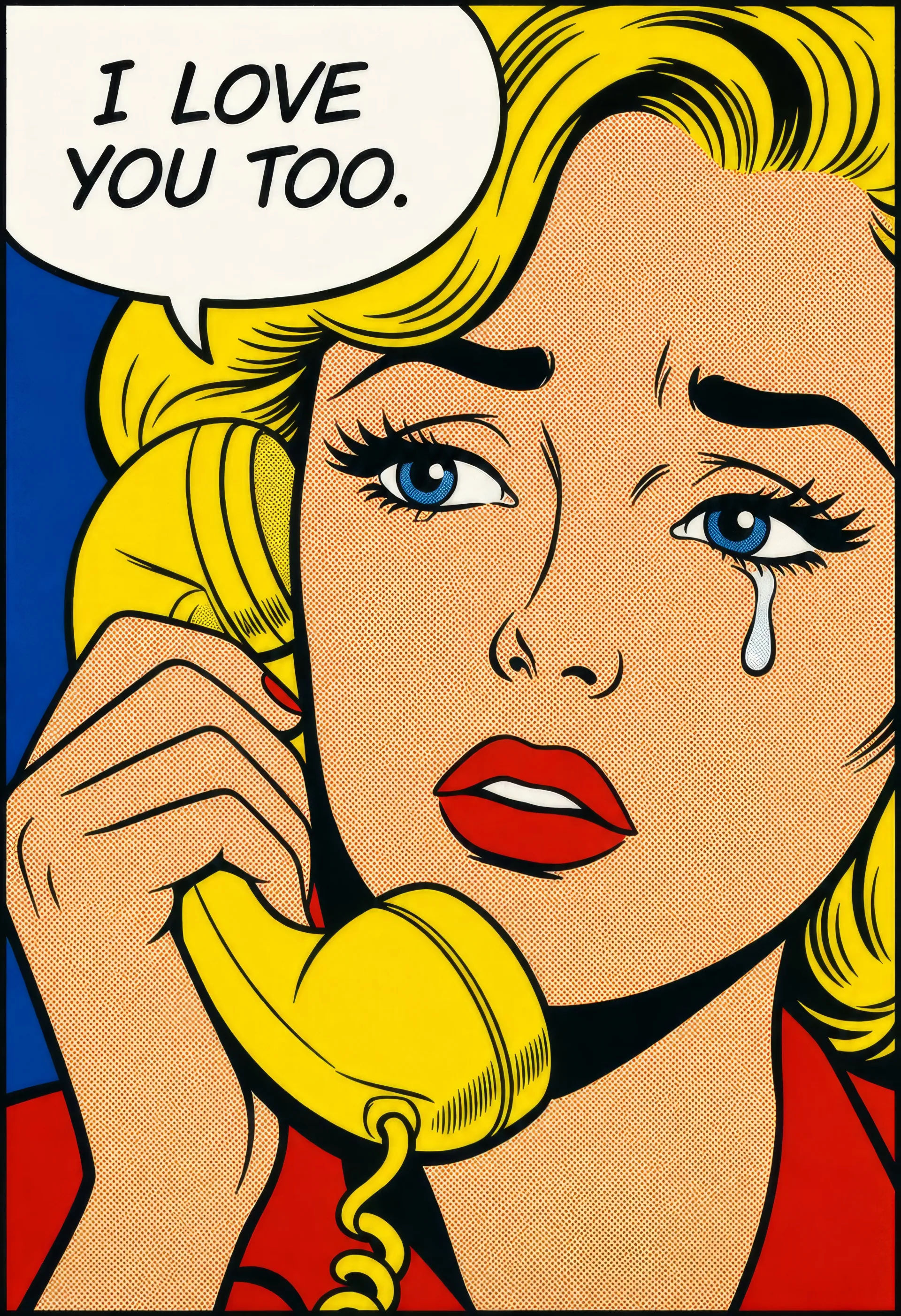 Crying woman comic panel