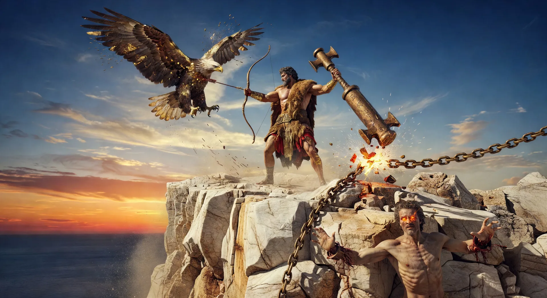 Hercules frees Prometheus