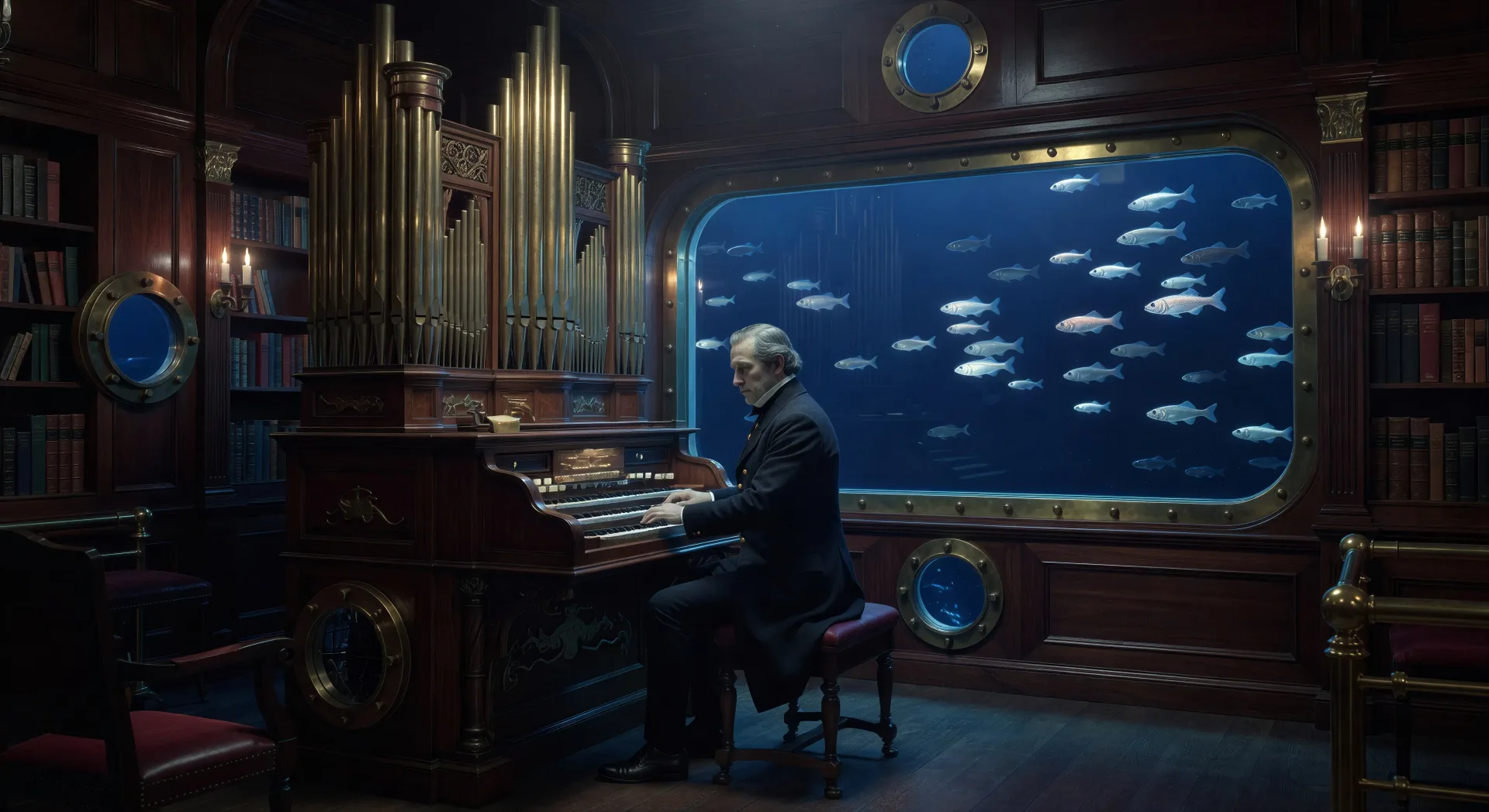 Captain Nemo at the great organ