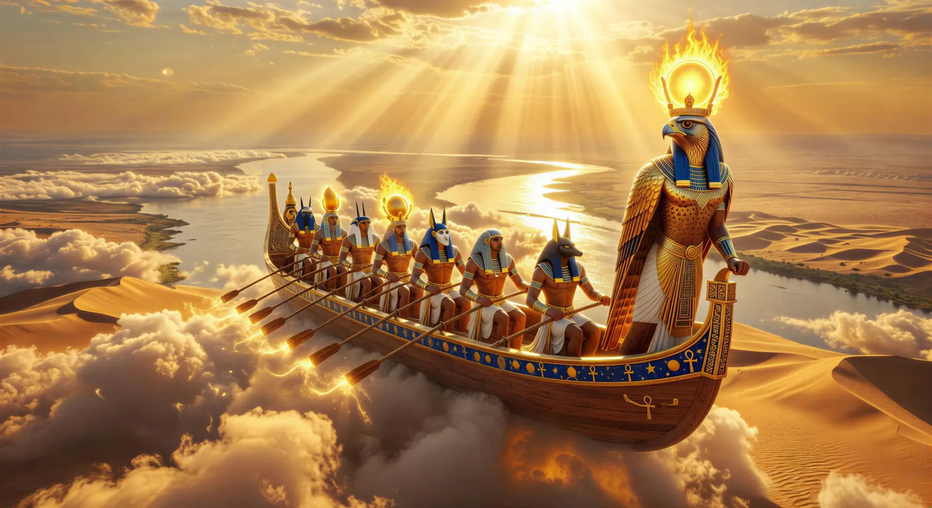Ra’s solar barge crossing the day sky