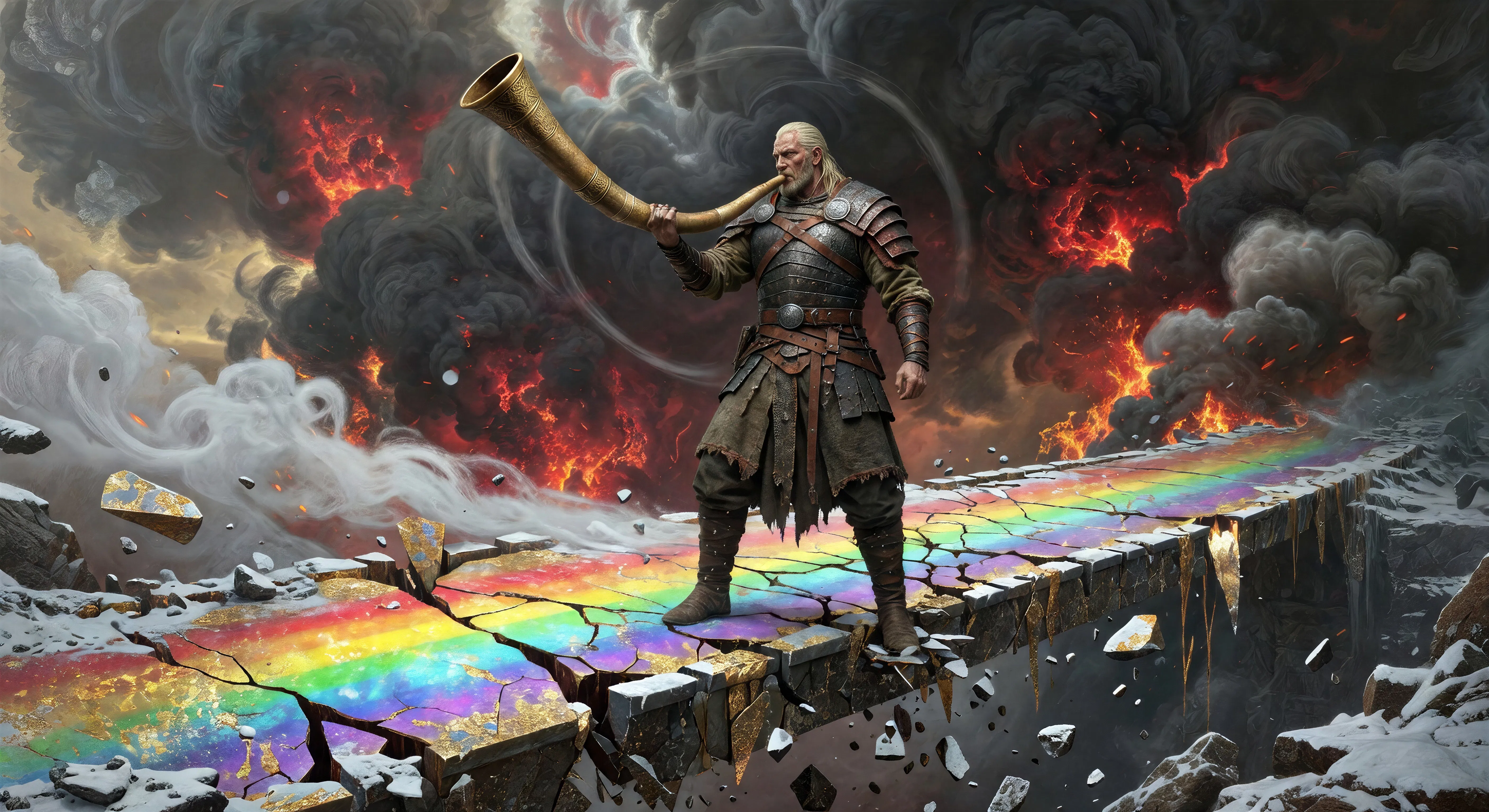 Heimdall blows Gjallarhorn