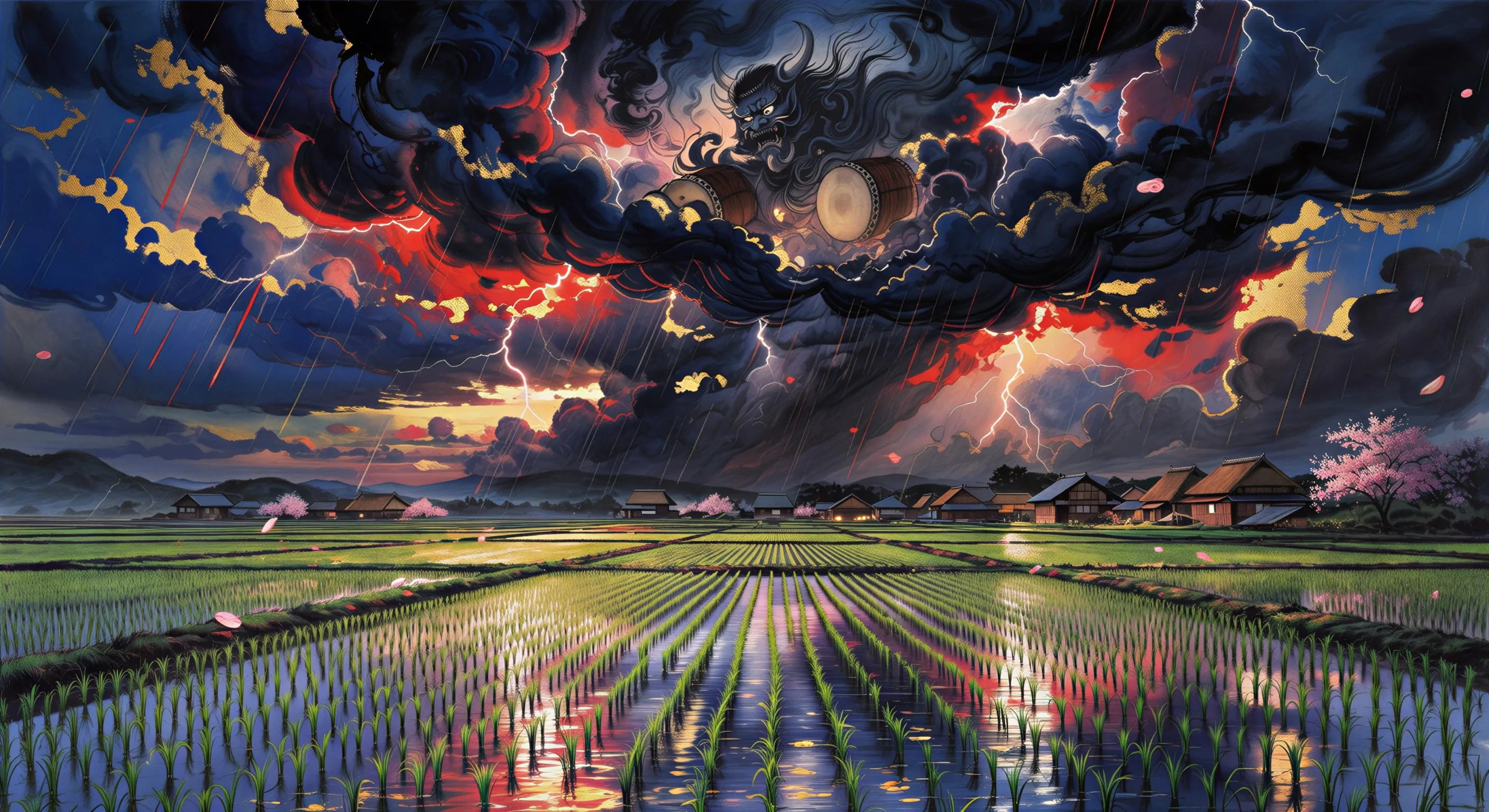 Storm over the rice fields