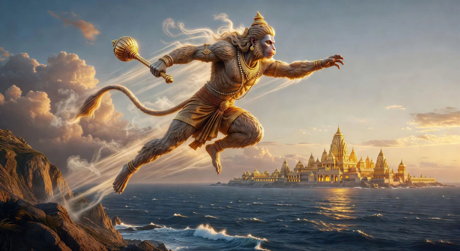 Hanuman salta o oceano até Lanka