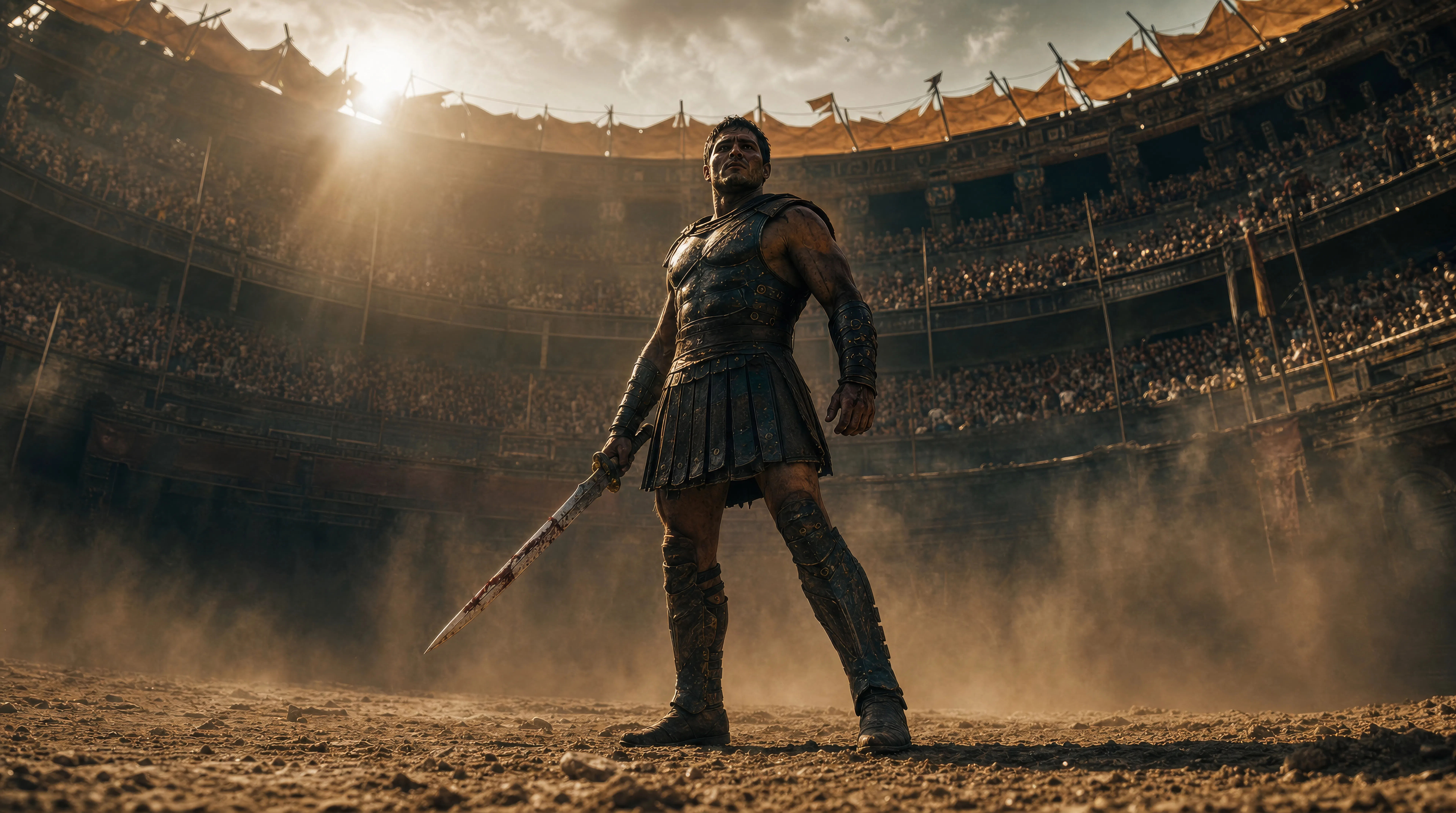 Roman arena from a low angle