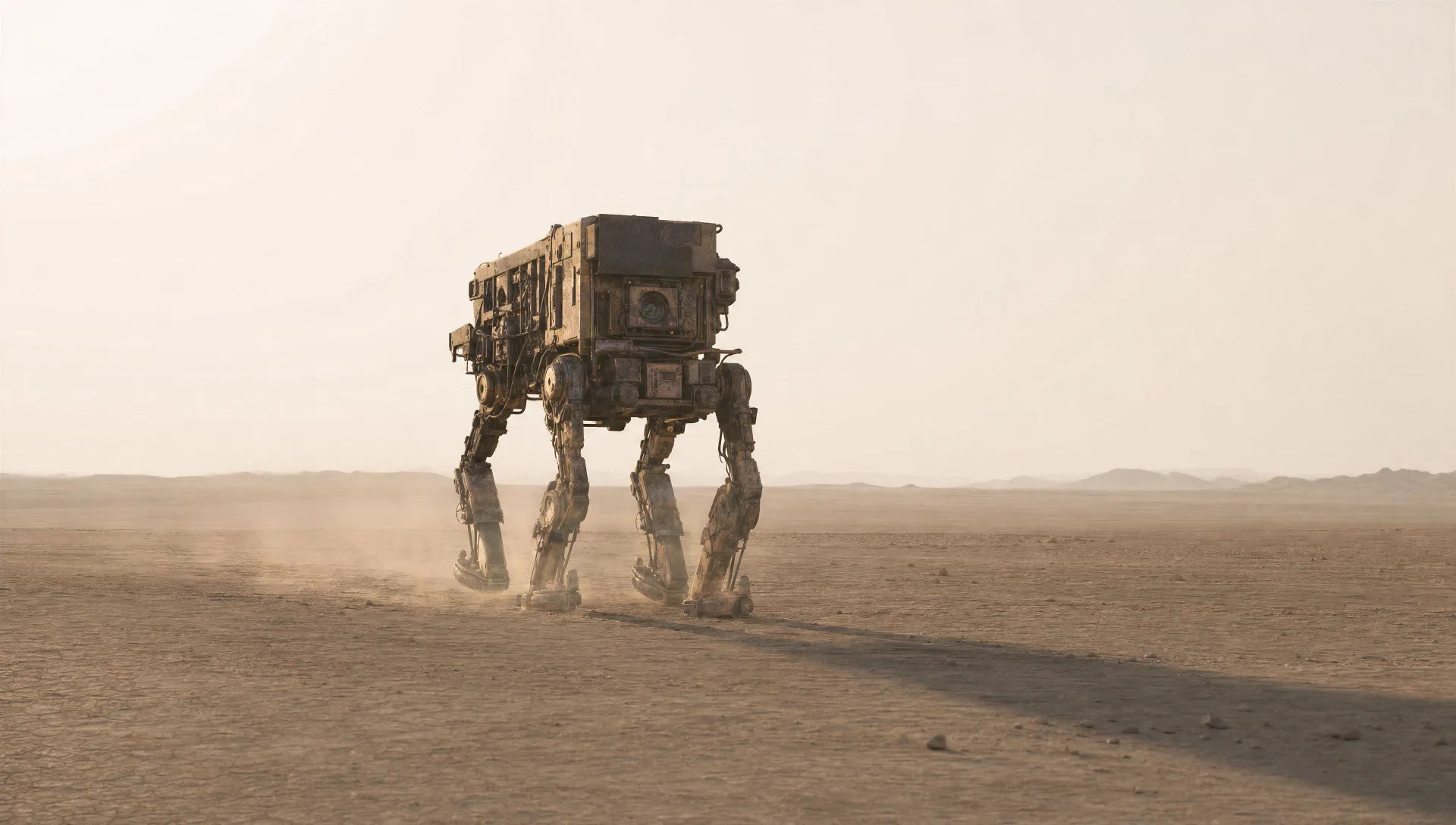 Um robô solitário no deserto