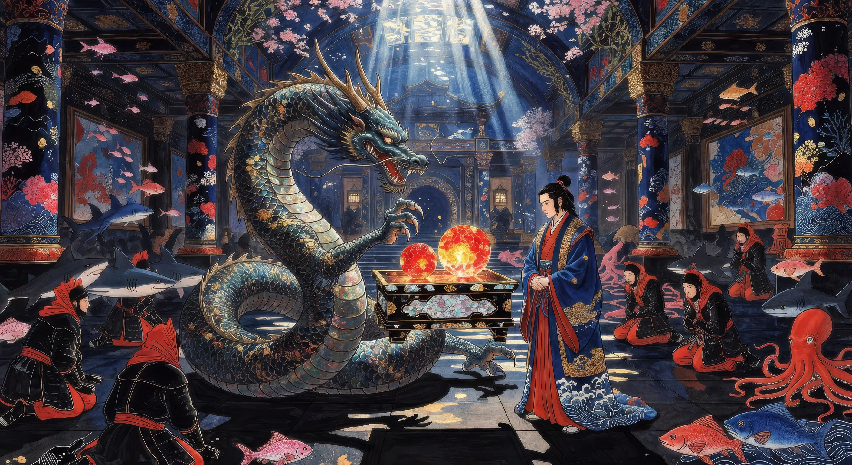 Ryujin entrega as joias da maré