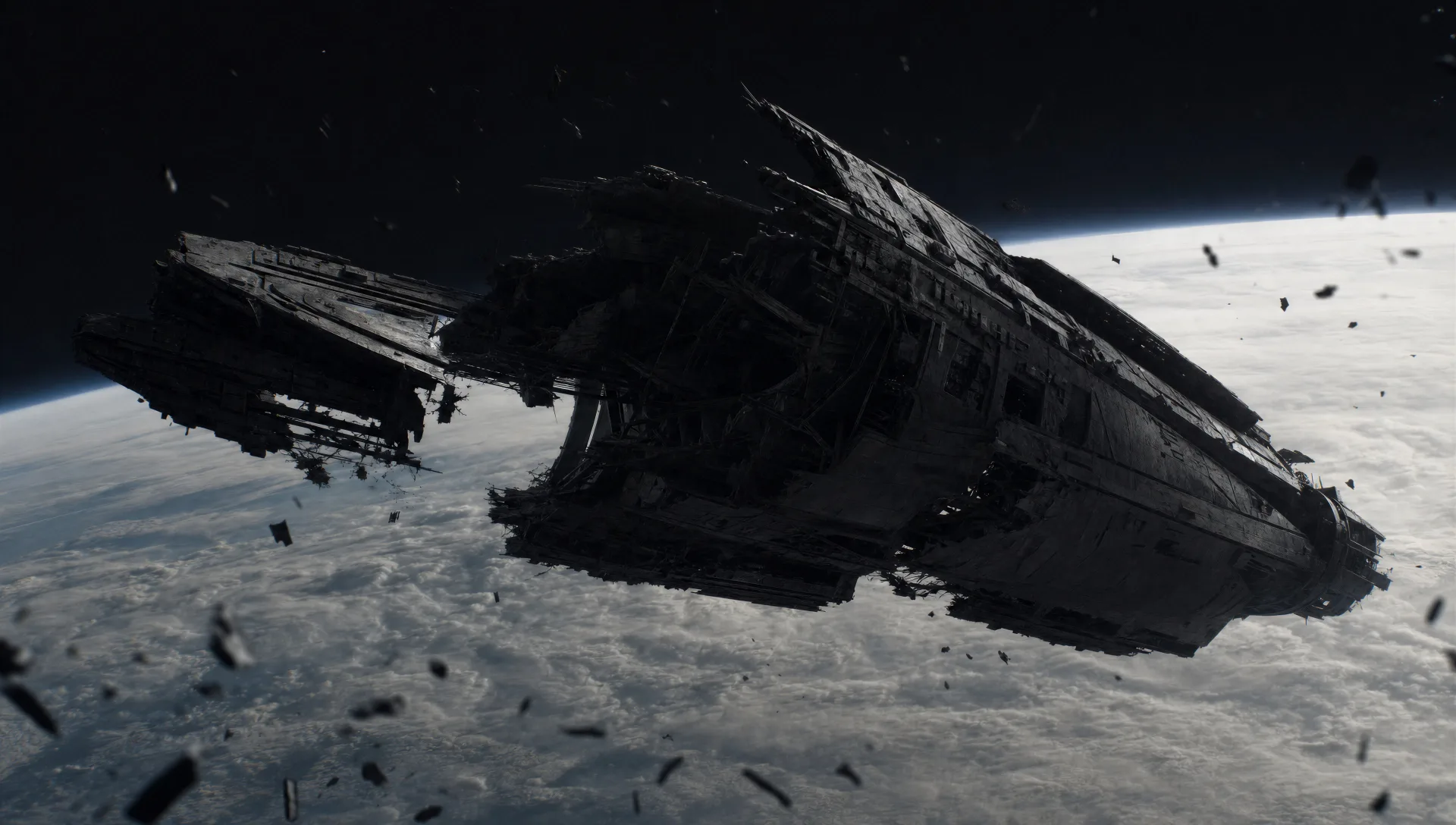 Derelict ship in silent orbit